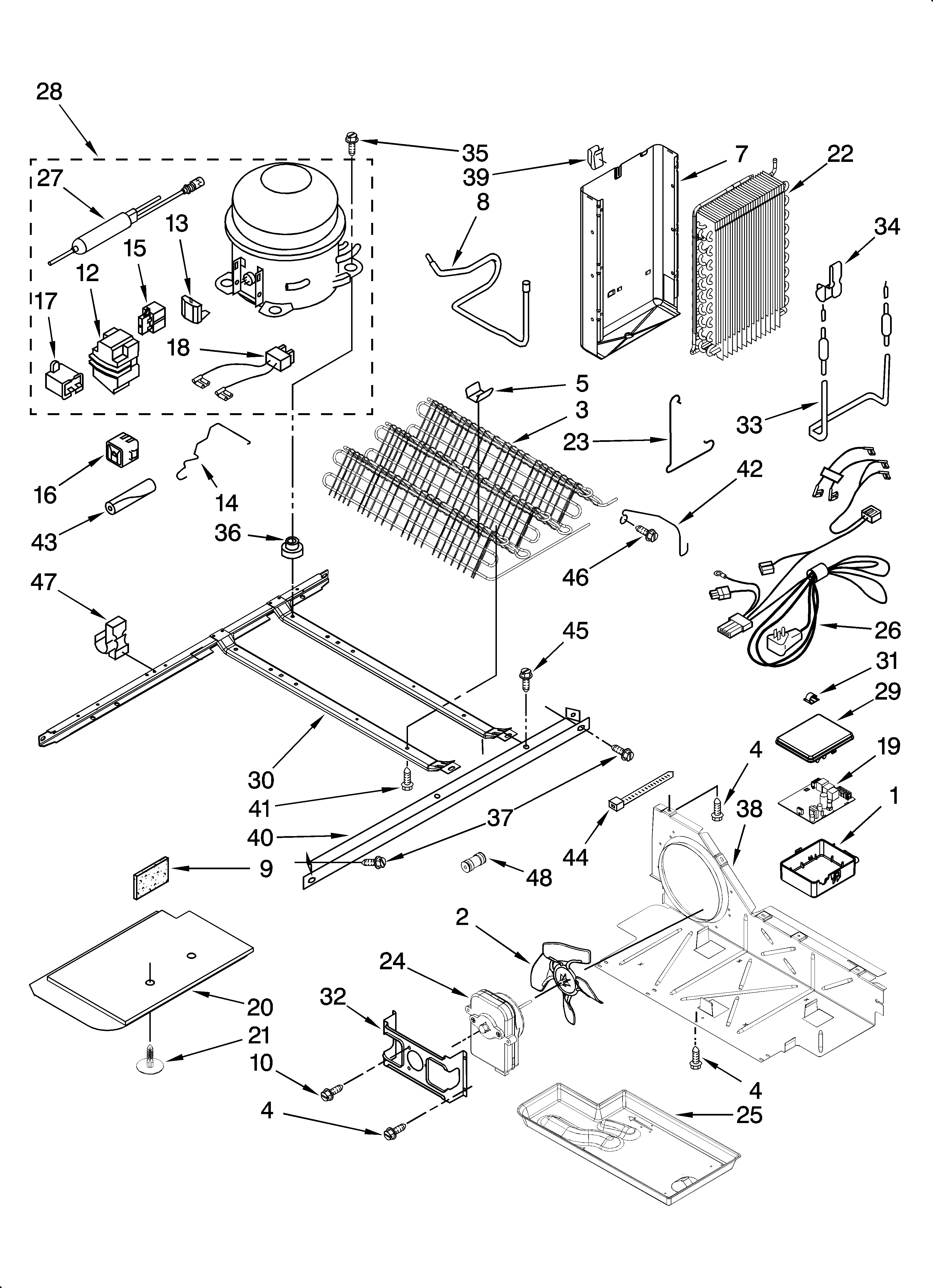 Kenmore Elite 10658162703 unit parts diagram