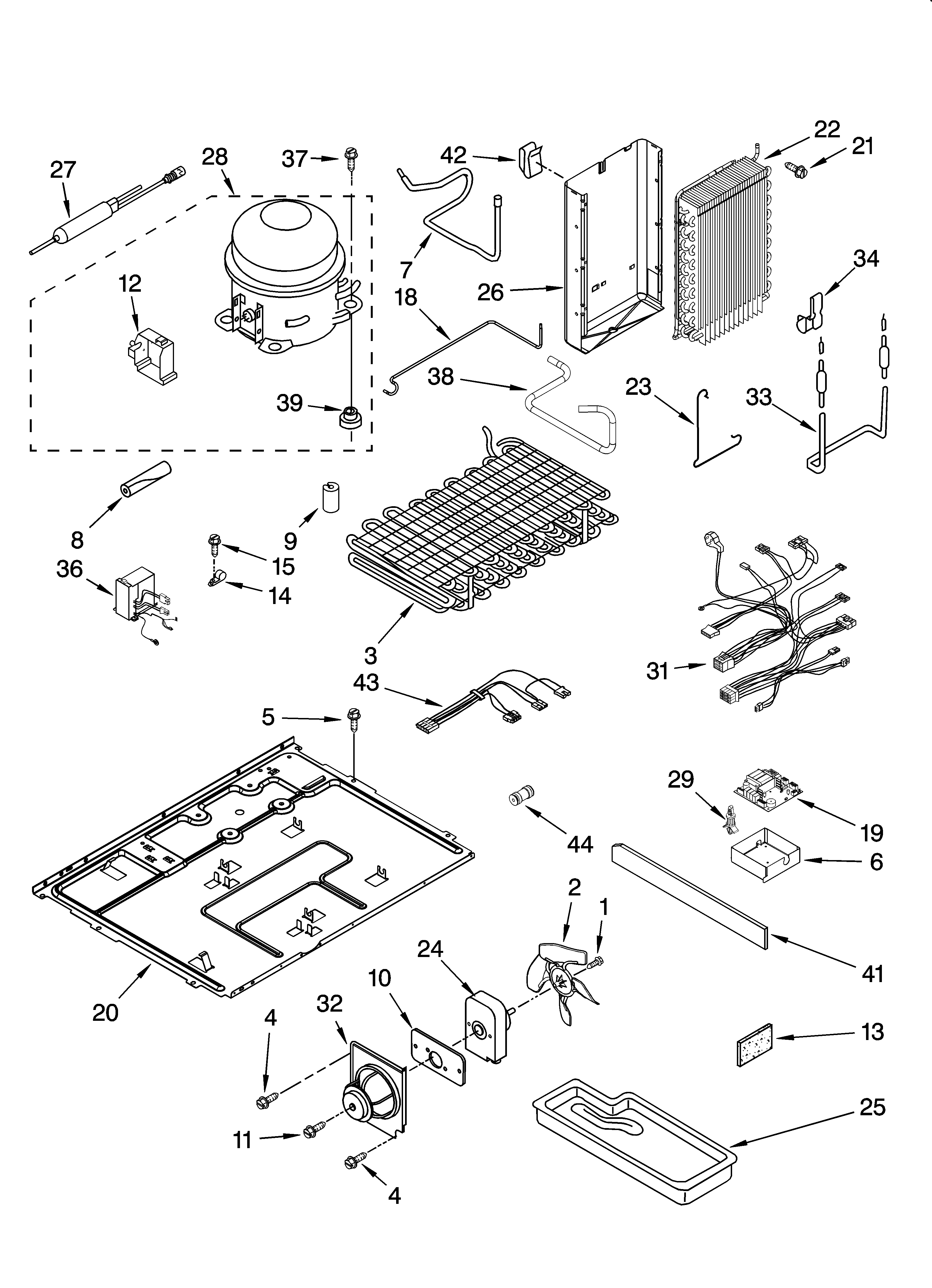 Kenmore Elite 10644033602 unit parts diagram