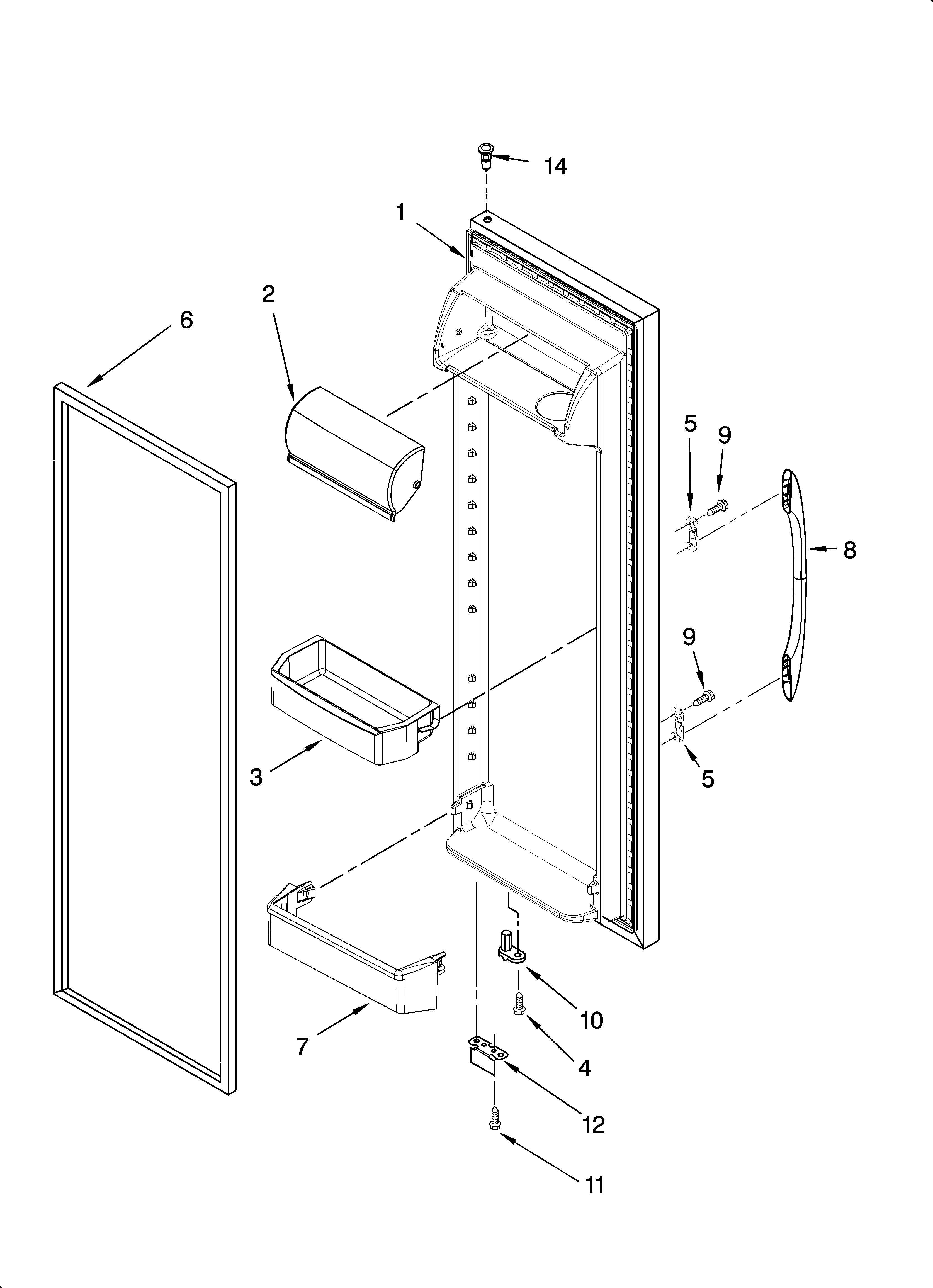 Kenmore 10656823604 refrigerator door parts diagram
