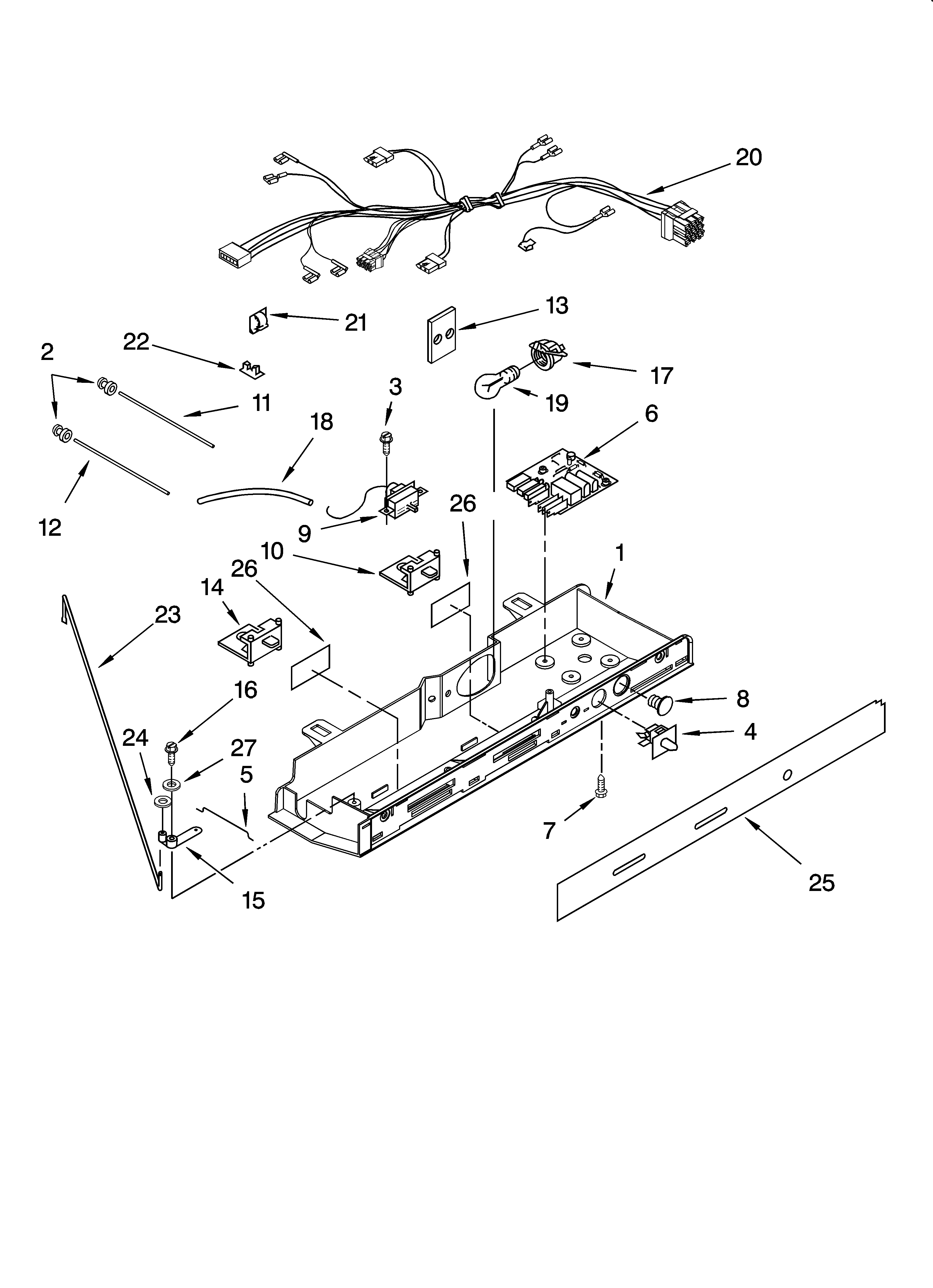 Kenmore 10656823604 control parts diagram