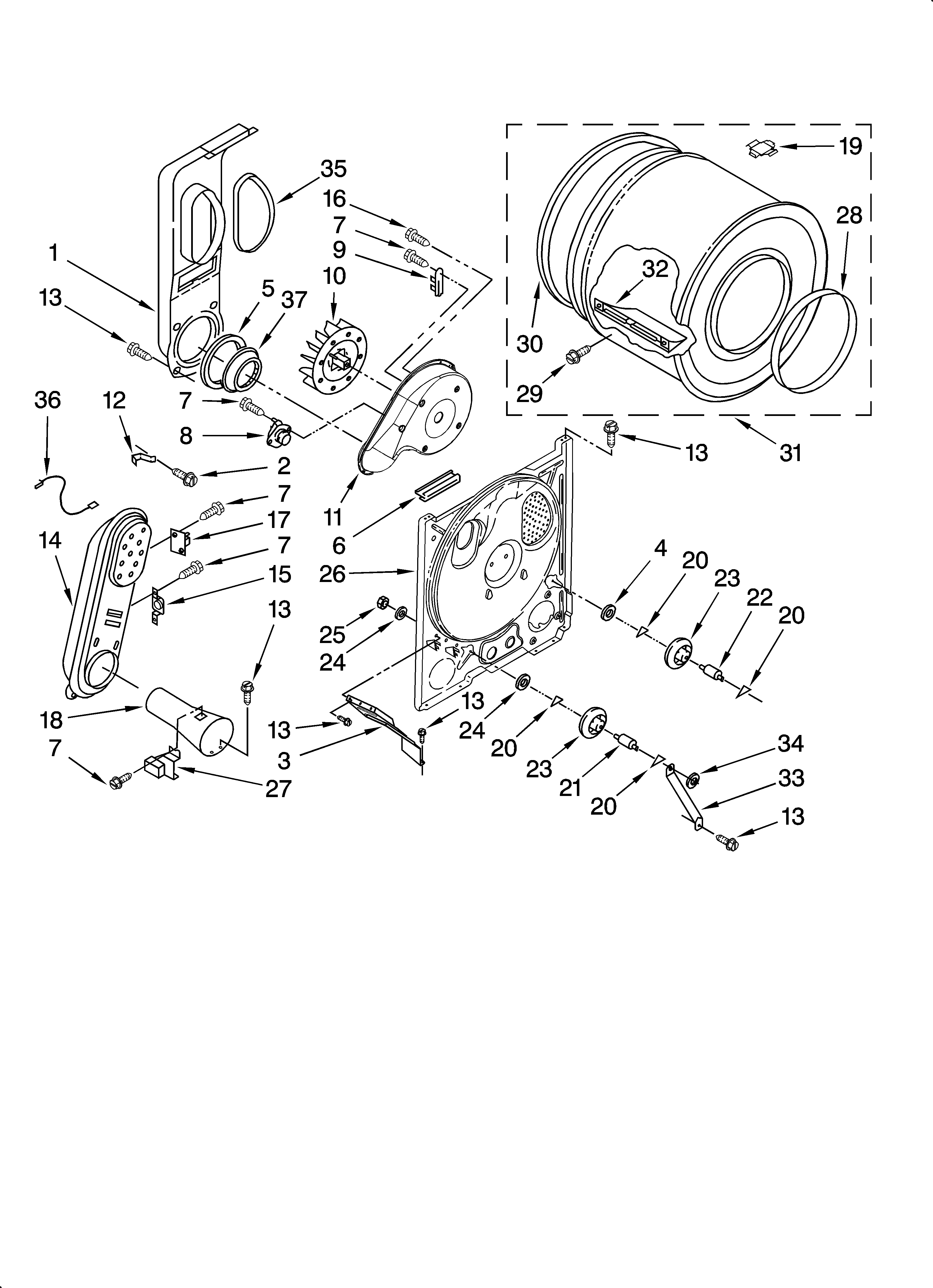 Kenmore 11077332700 bulkhead parts, optional parts (not included) diagram