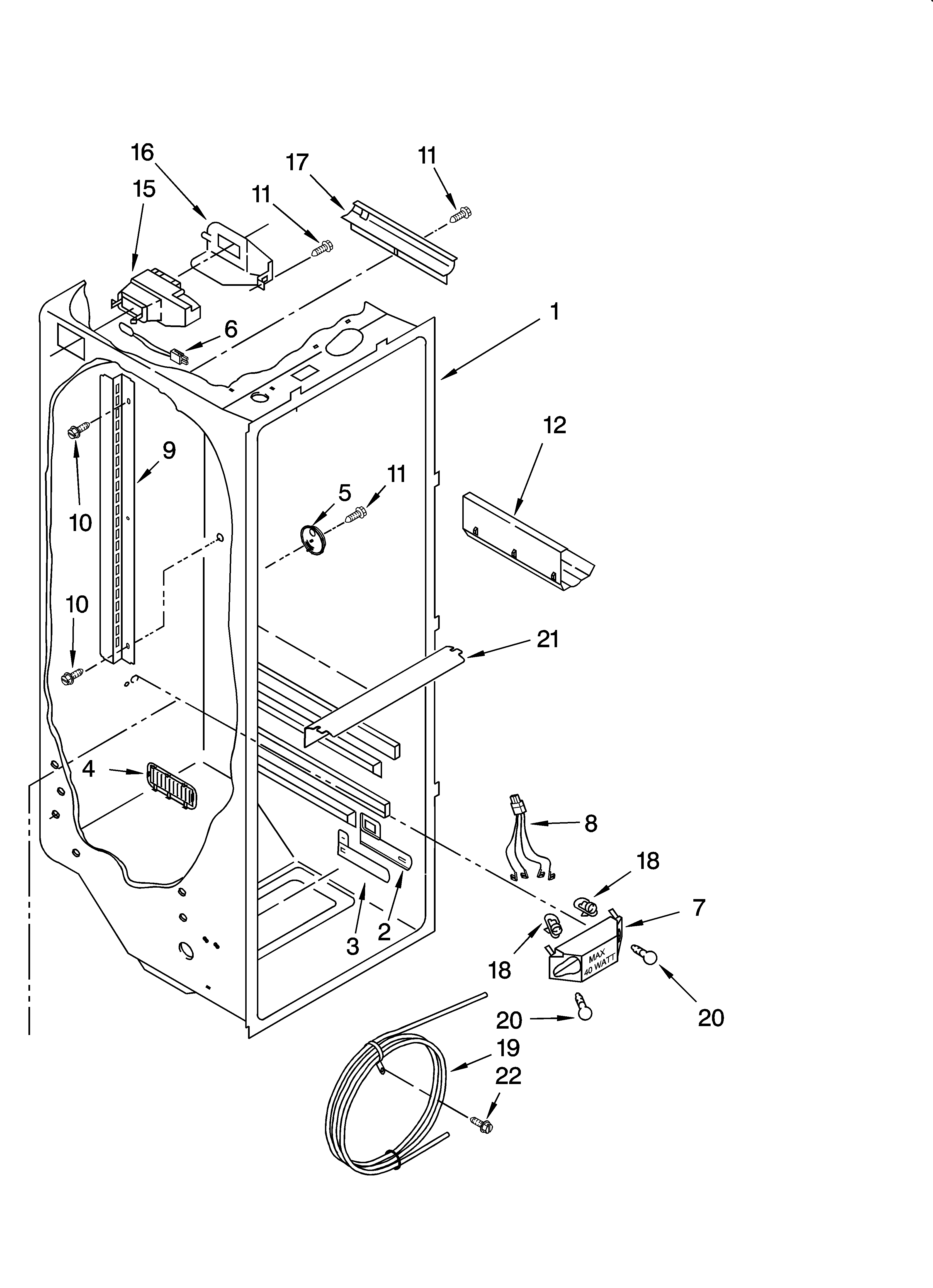 Kenmore 10656663502 refrigerator liner parts diagram