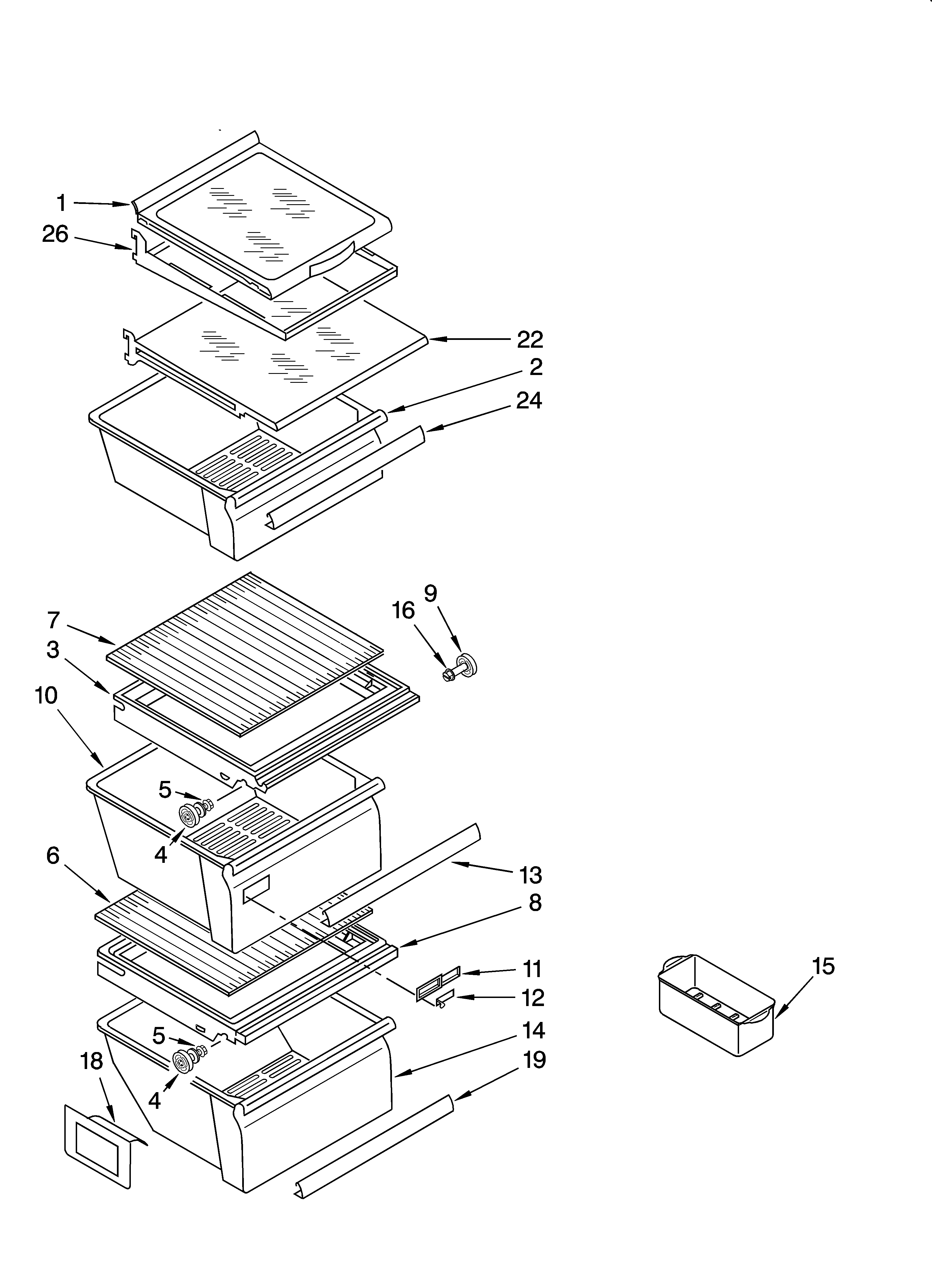 Kenmore 10656663502 refrigerator shelf parts diagram