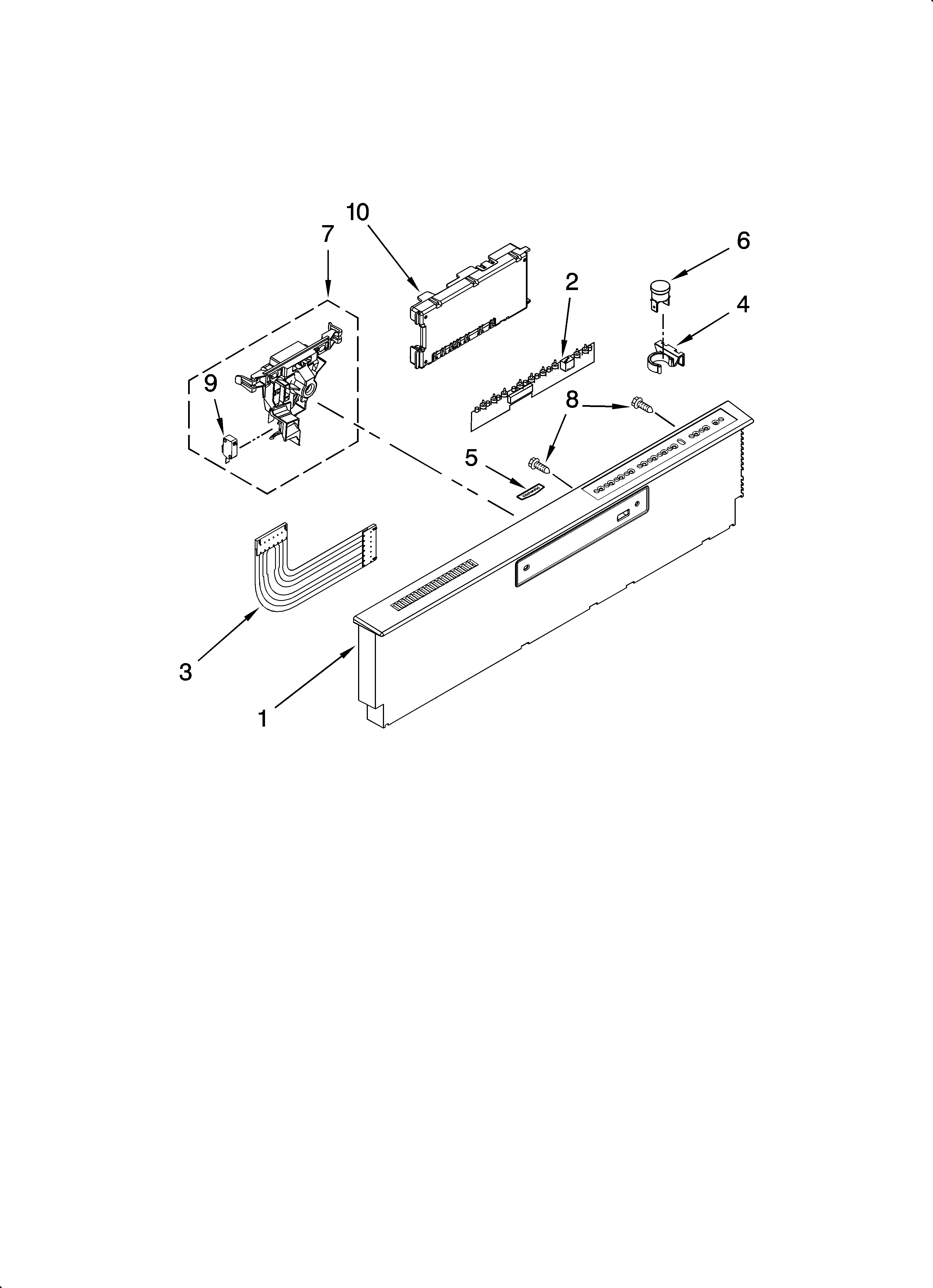 Kenmore Elite 66513772K603 control panel parts diagram
