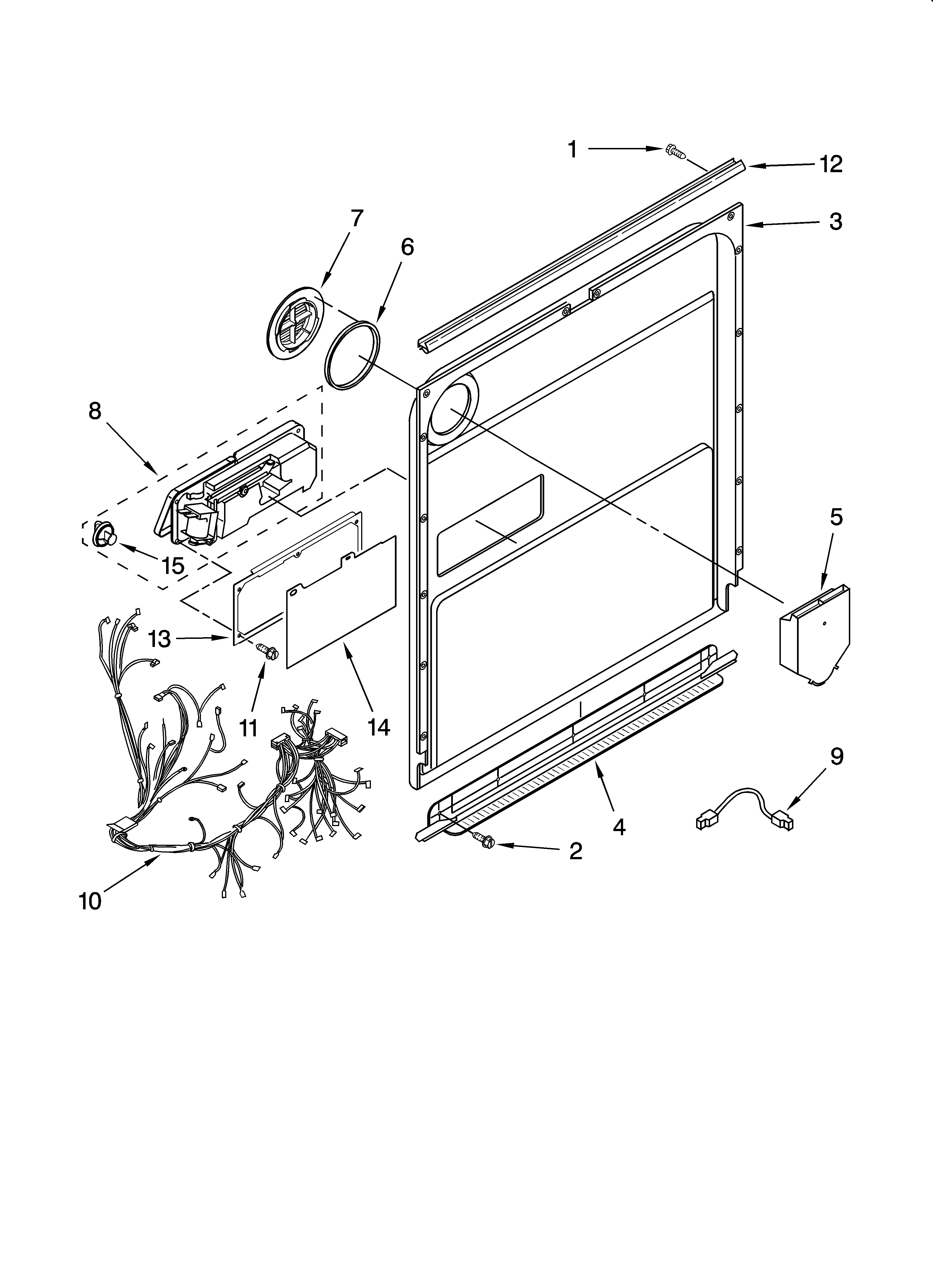 Kenmore Elite 66513772K603 door and latch parts diagram