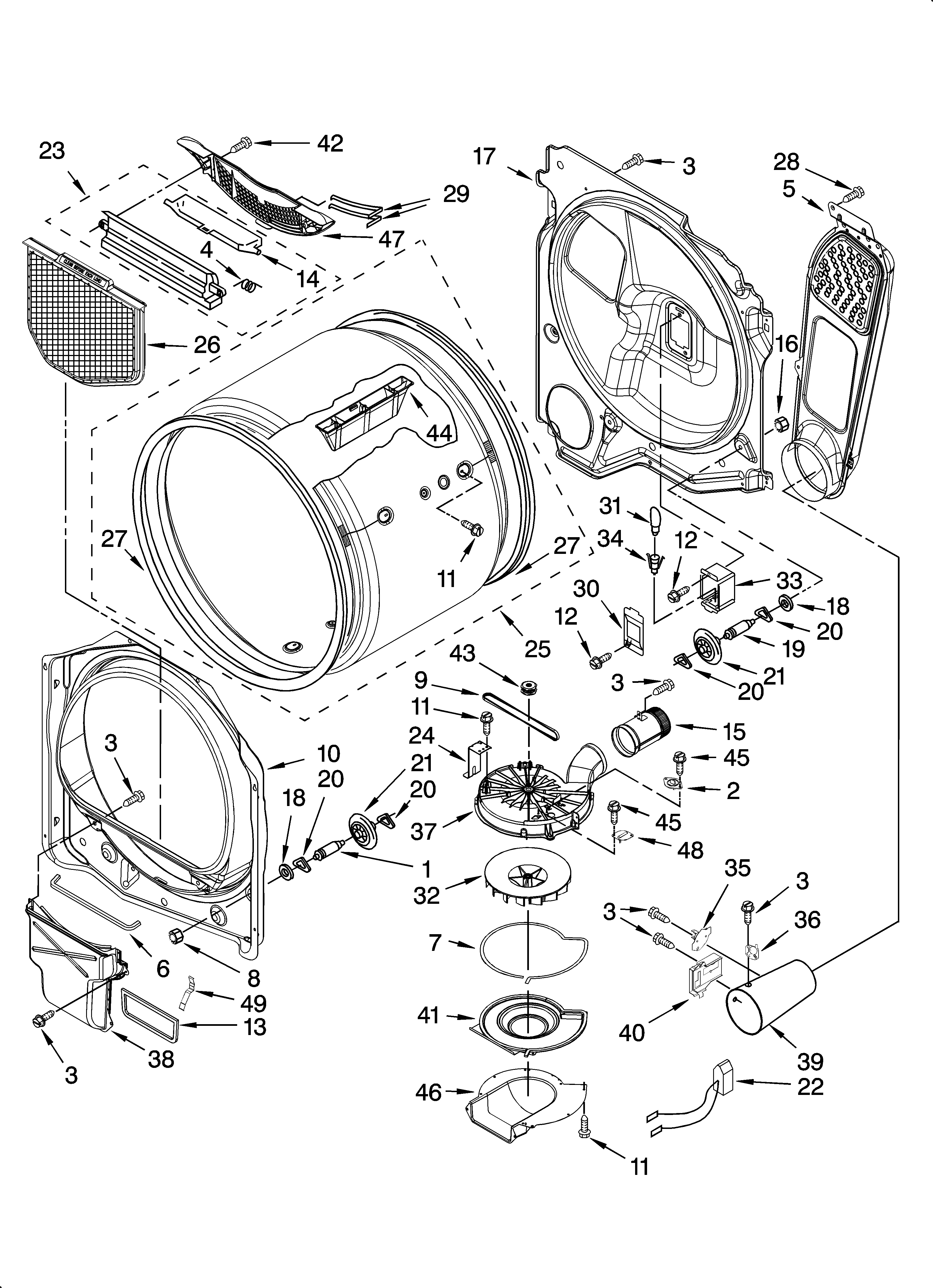 Kenmore Elite 11077062600 bulkhead parts diagram