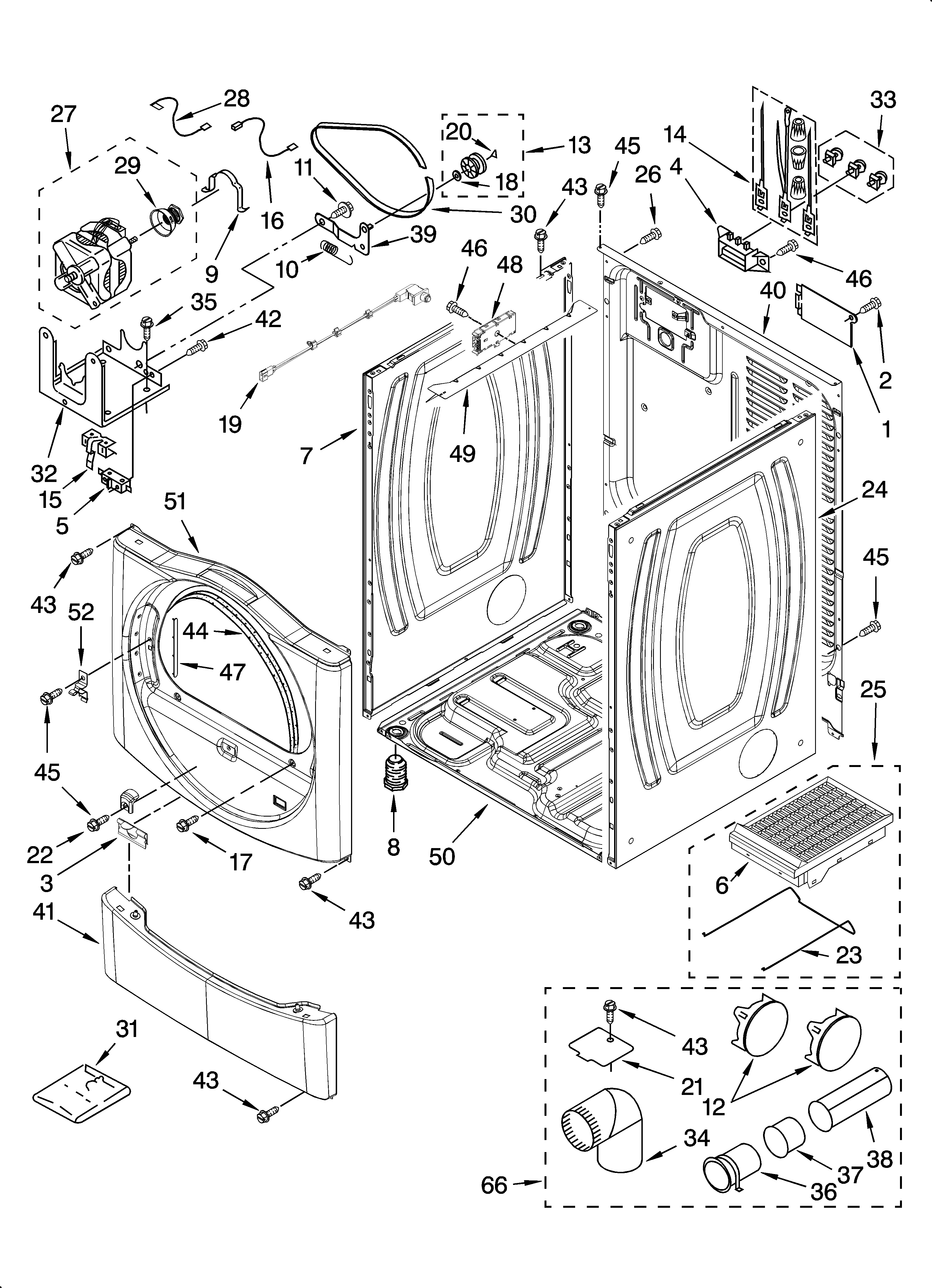 Kenmore 11087562601 cabinet parts diagram