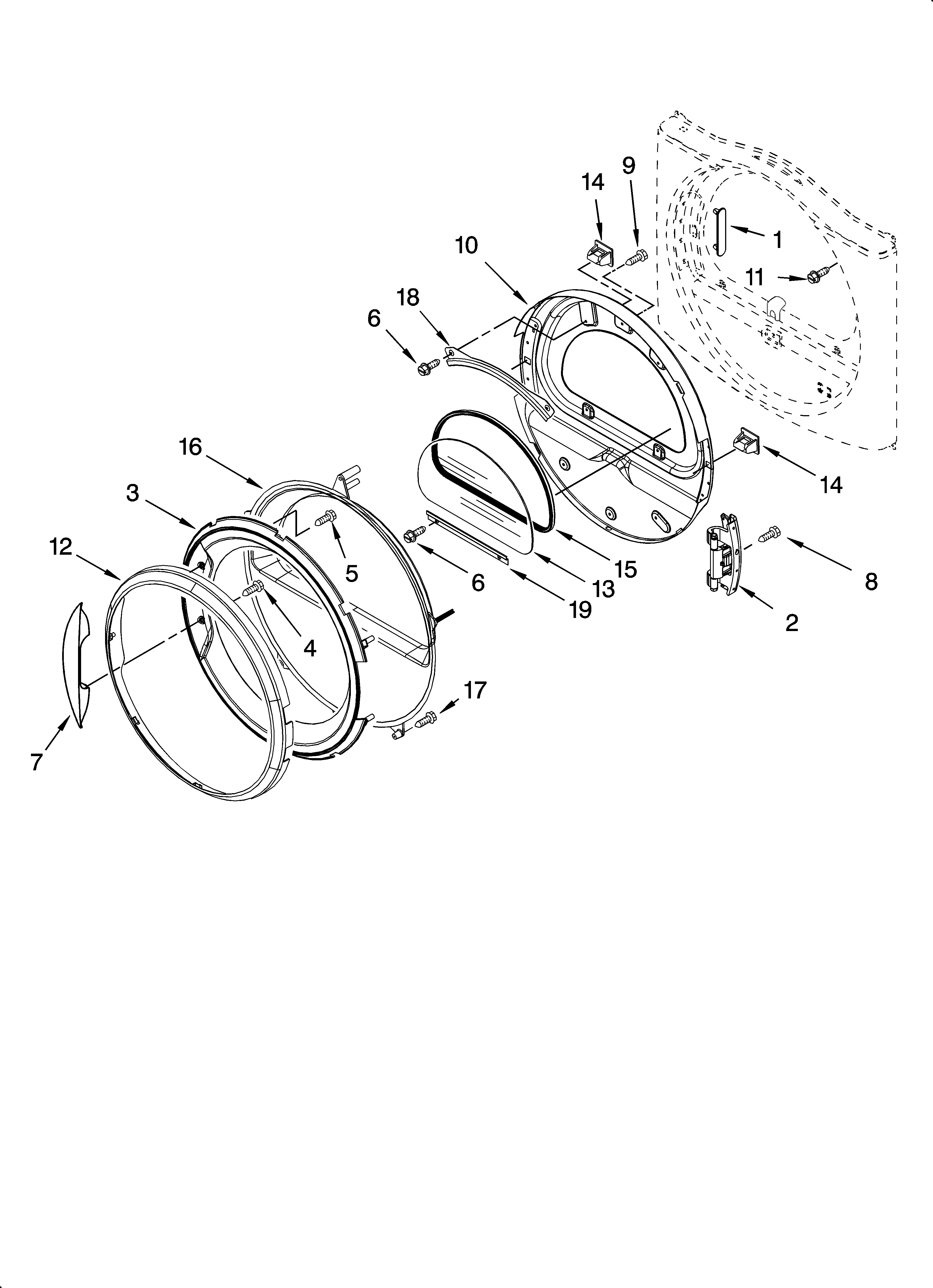 Kenmore 11087562601 door parts, optional parts (not included) diagram