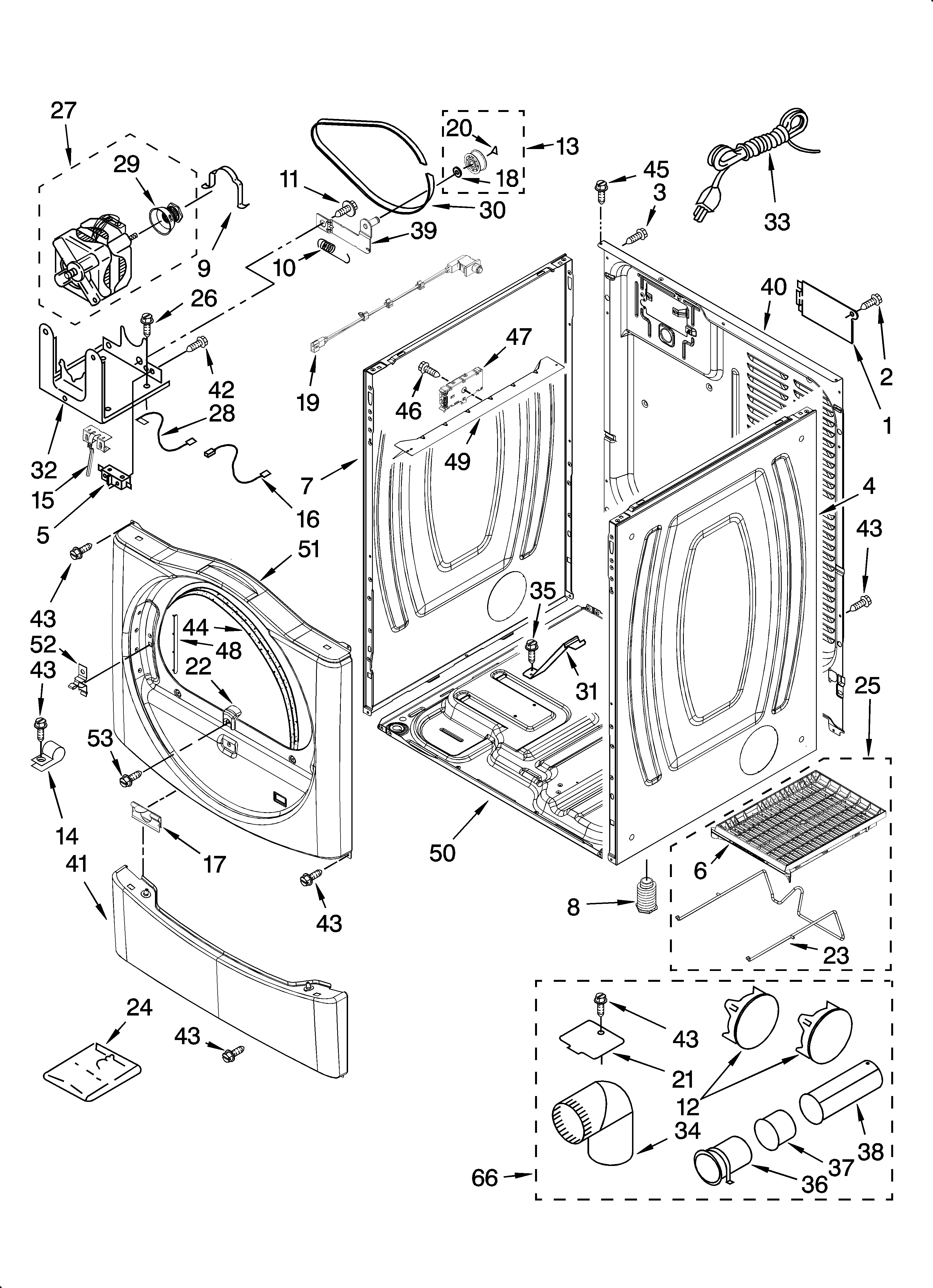 Kenmore 11097562601 cabinet parts diagram