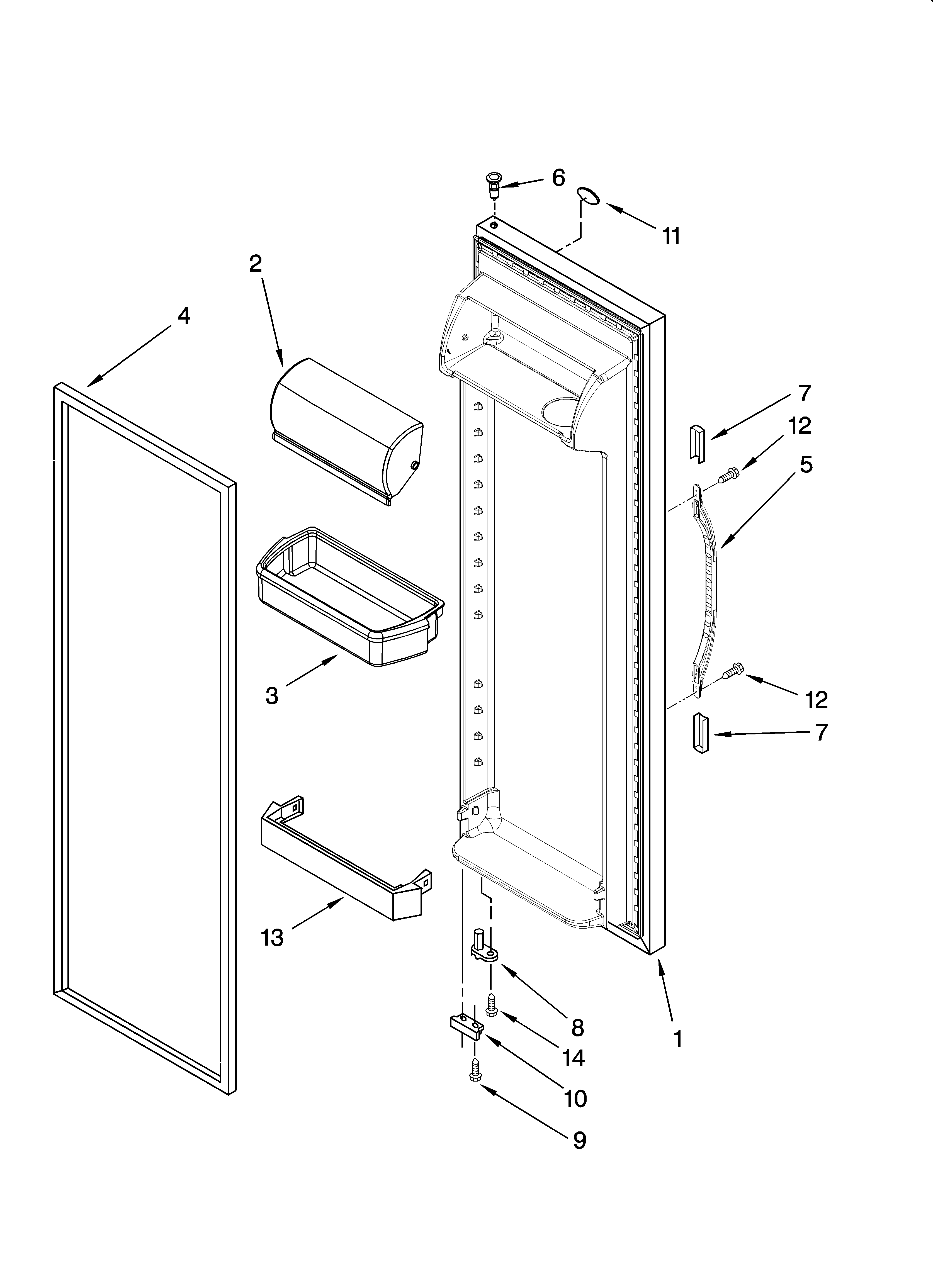 Kenmore 10658232700 refrigerator door parts diagram