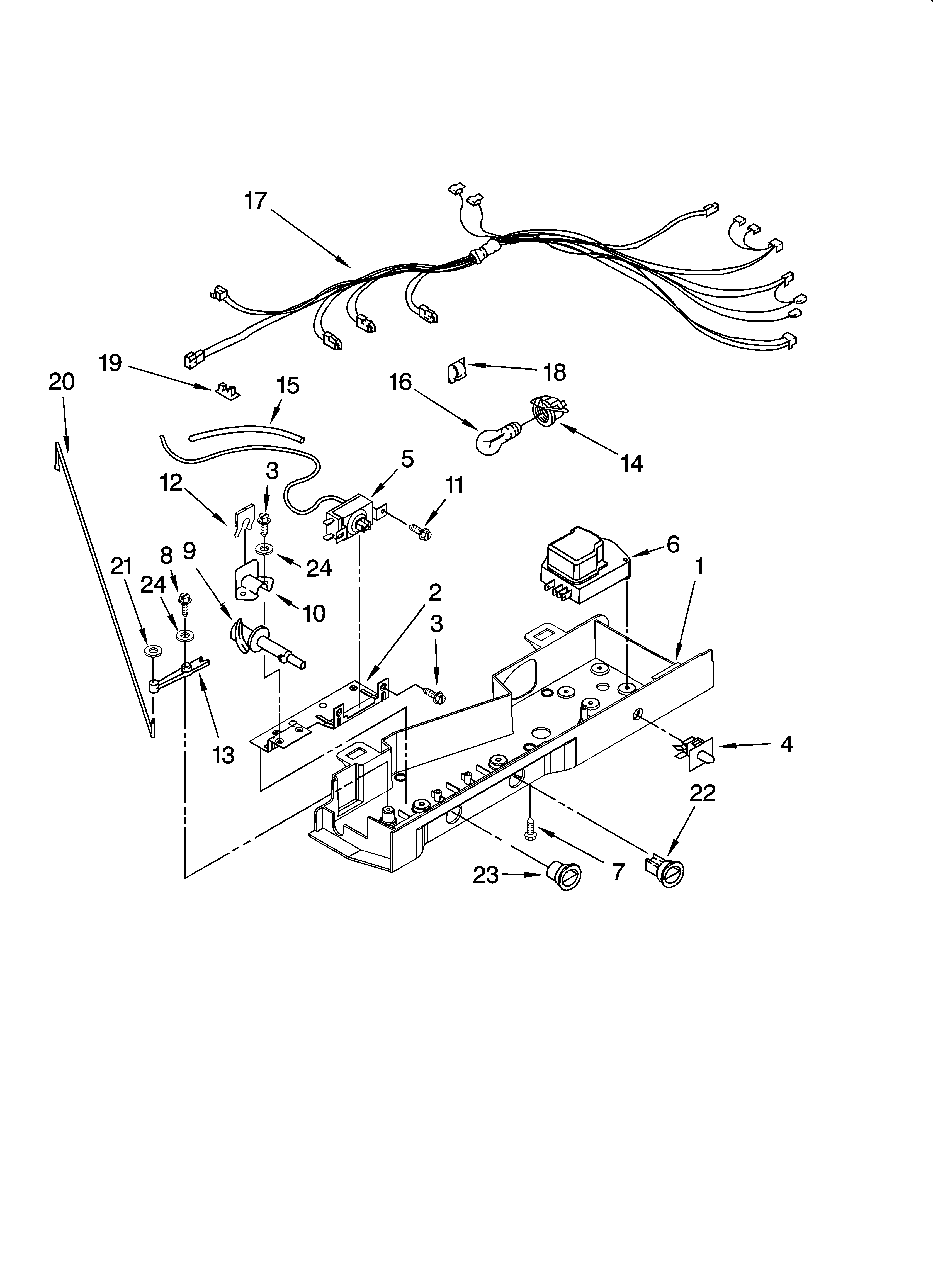 Kenmore 10658232700 control parts diagram