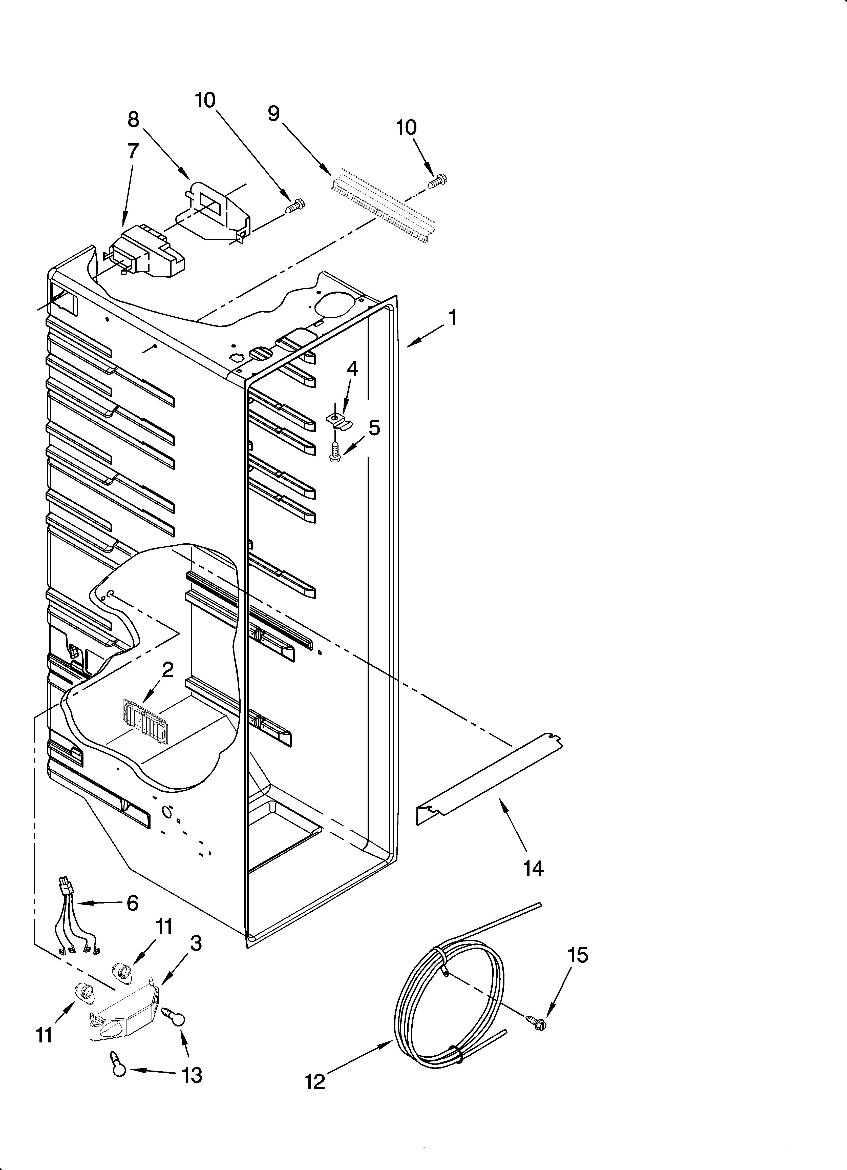 Kenmore 10658534700 refrigerator liner parts diagram