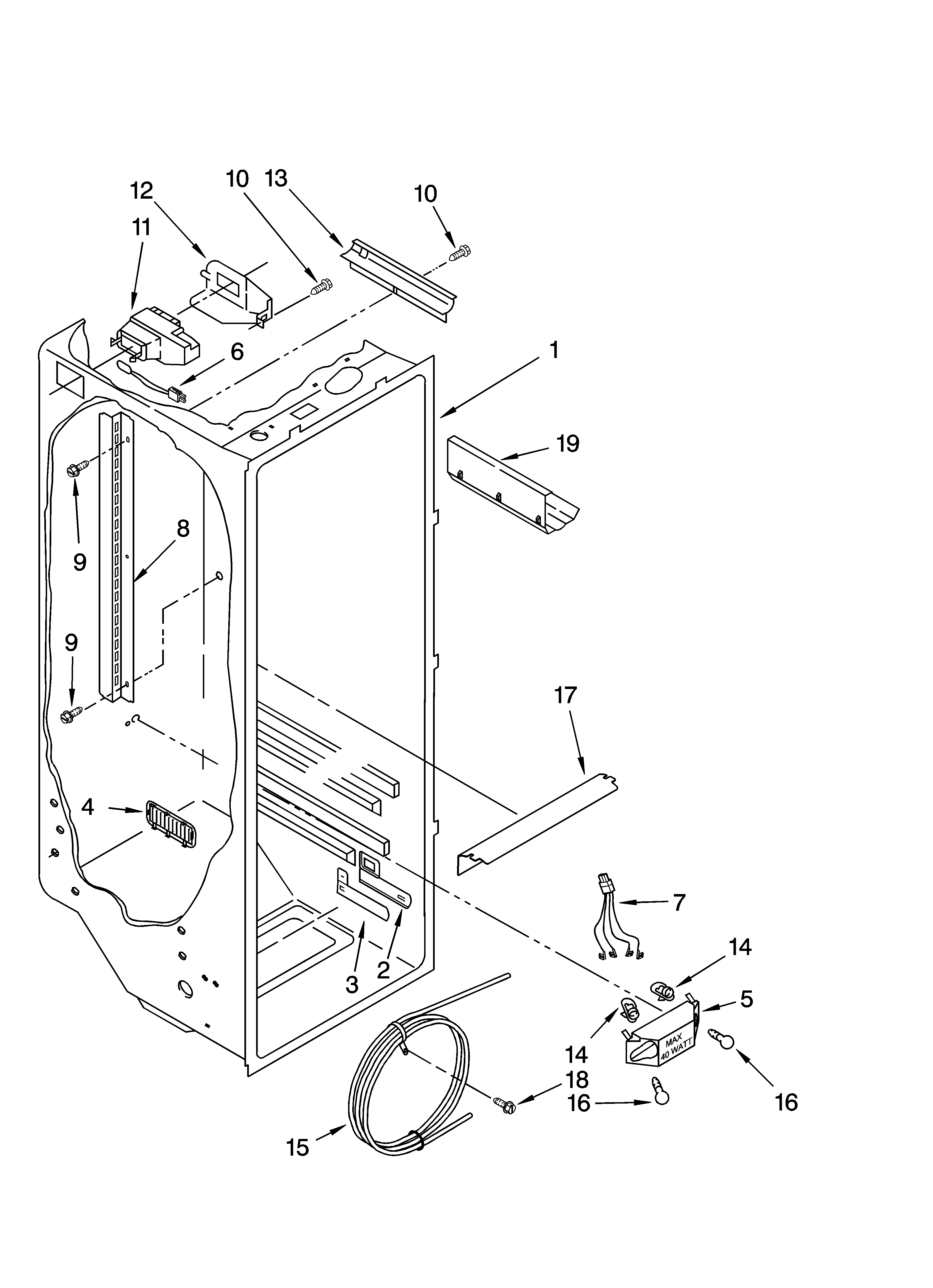 Kenmore 10656532400 refrigerator liner parts diagram
