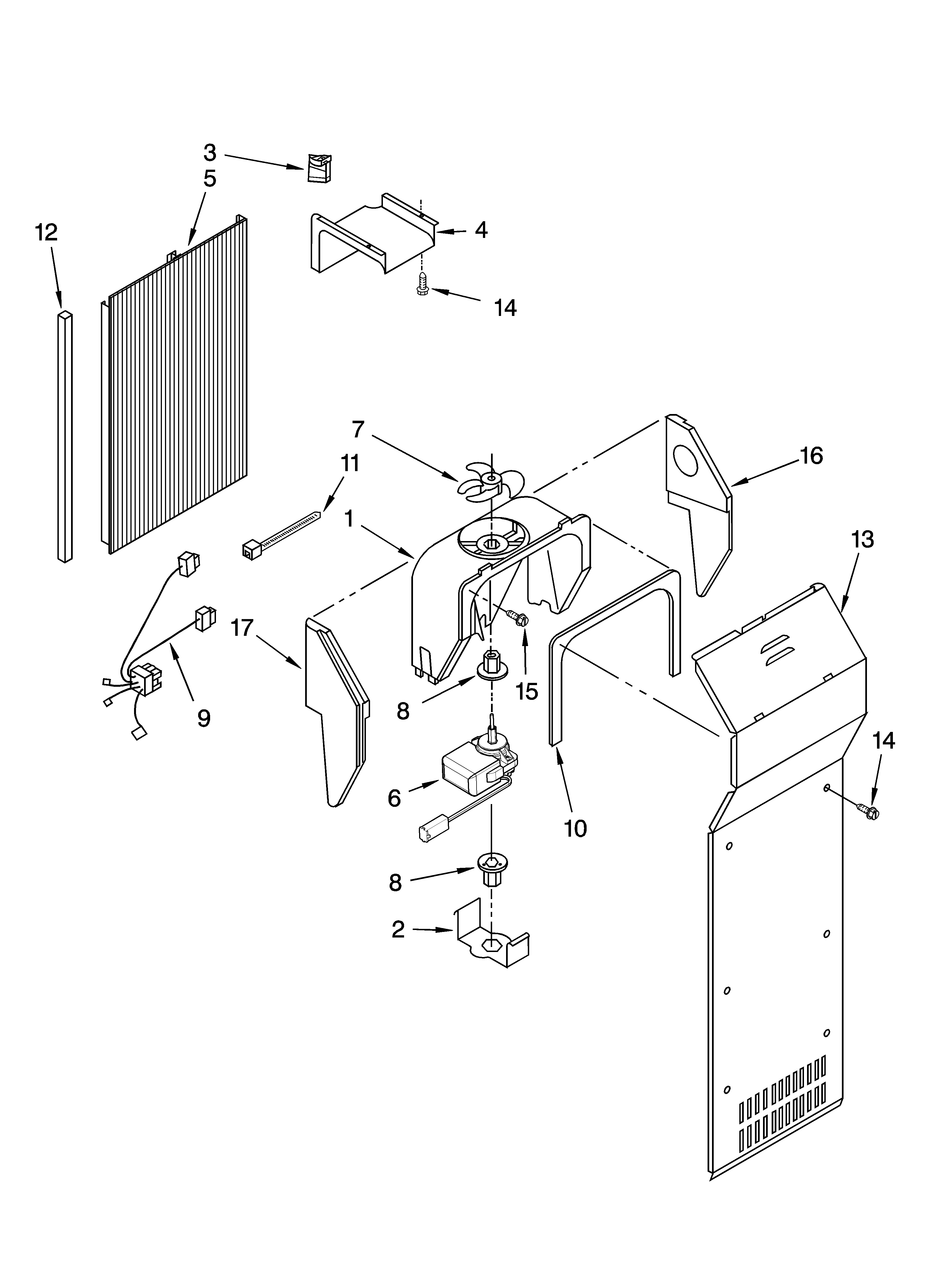 Kenmore 10656532400 air flow parts diagram
