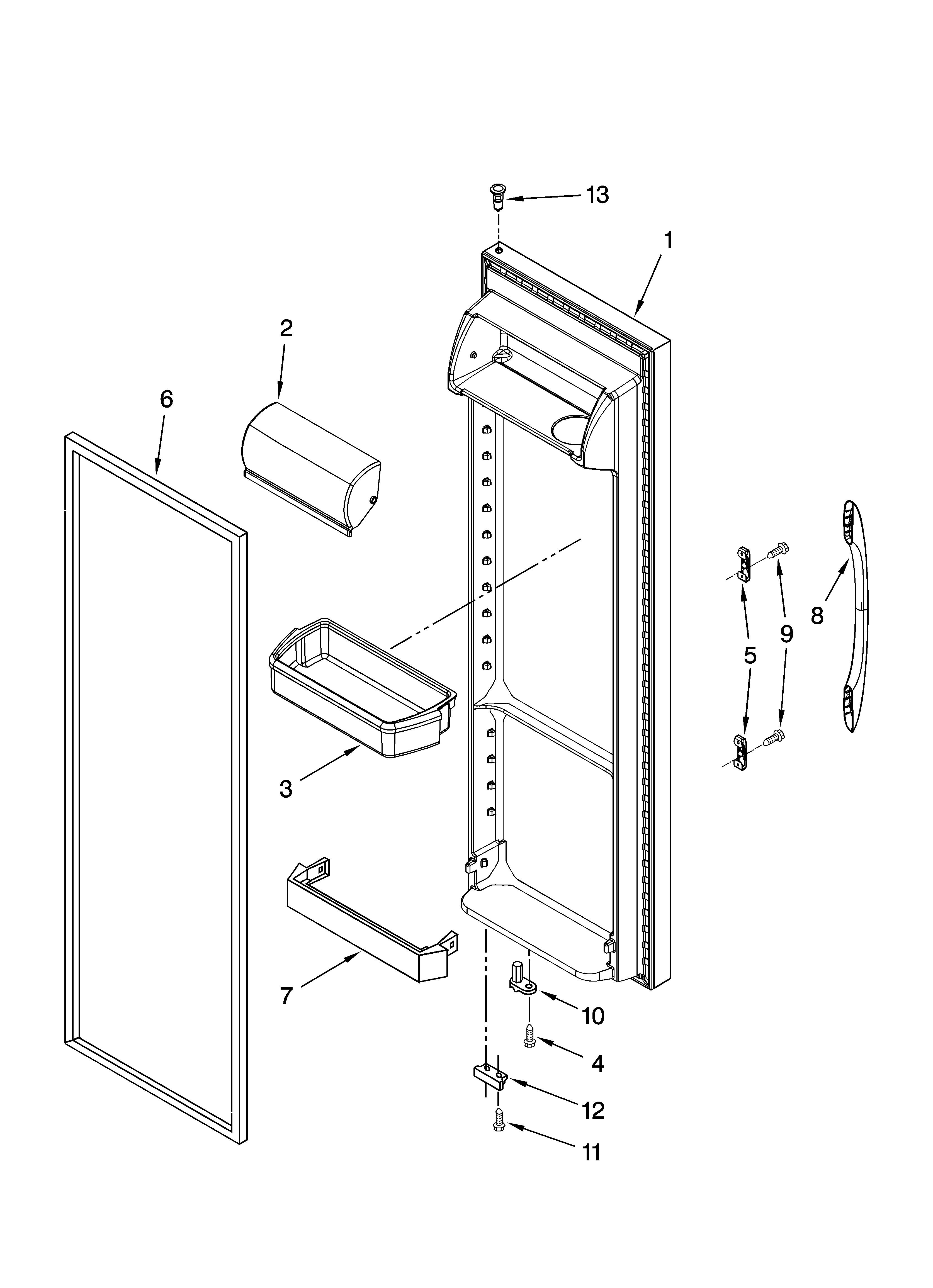 Kenmore 10656736604 refrigerator door parts diagram