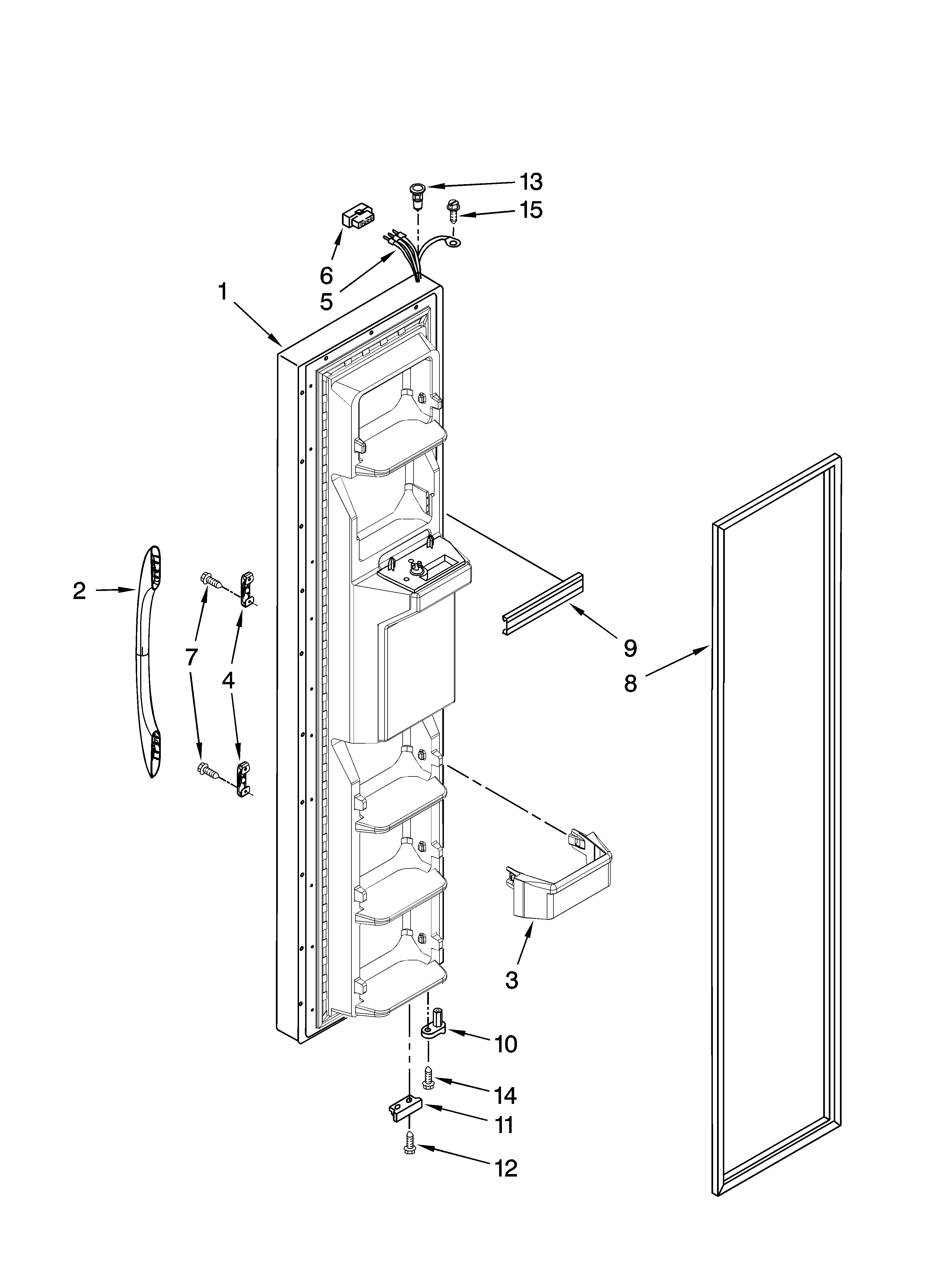 Kenmore 10656736604 freezer door parts diagram