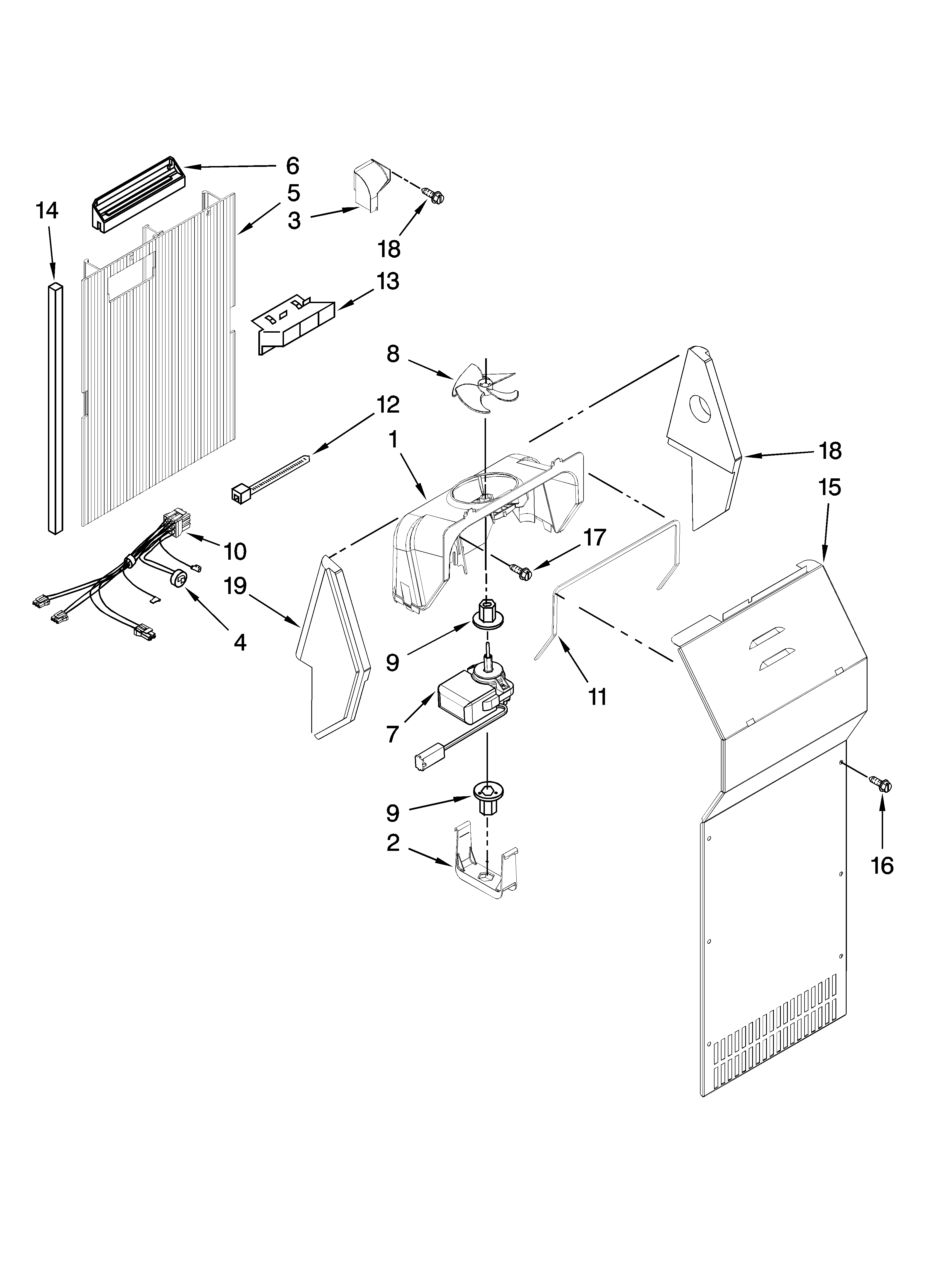 Kenmore 10656736604 air flow parts diagram
