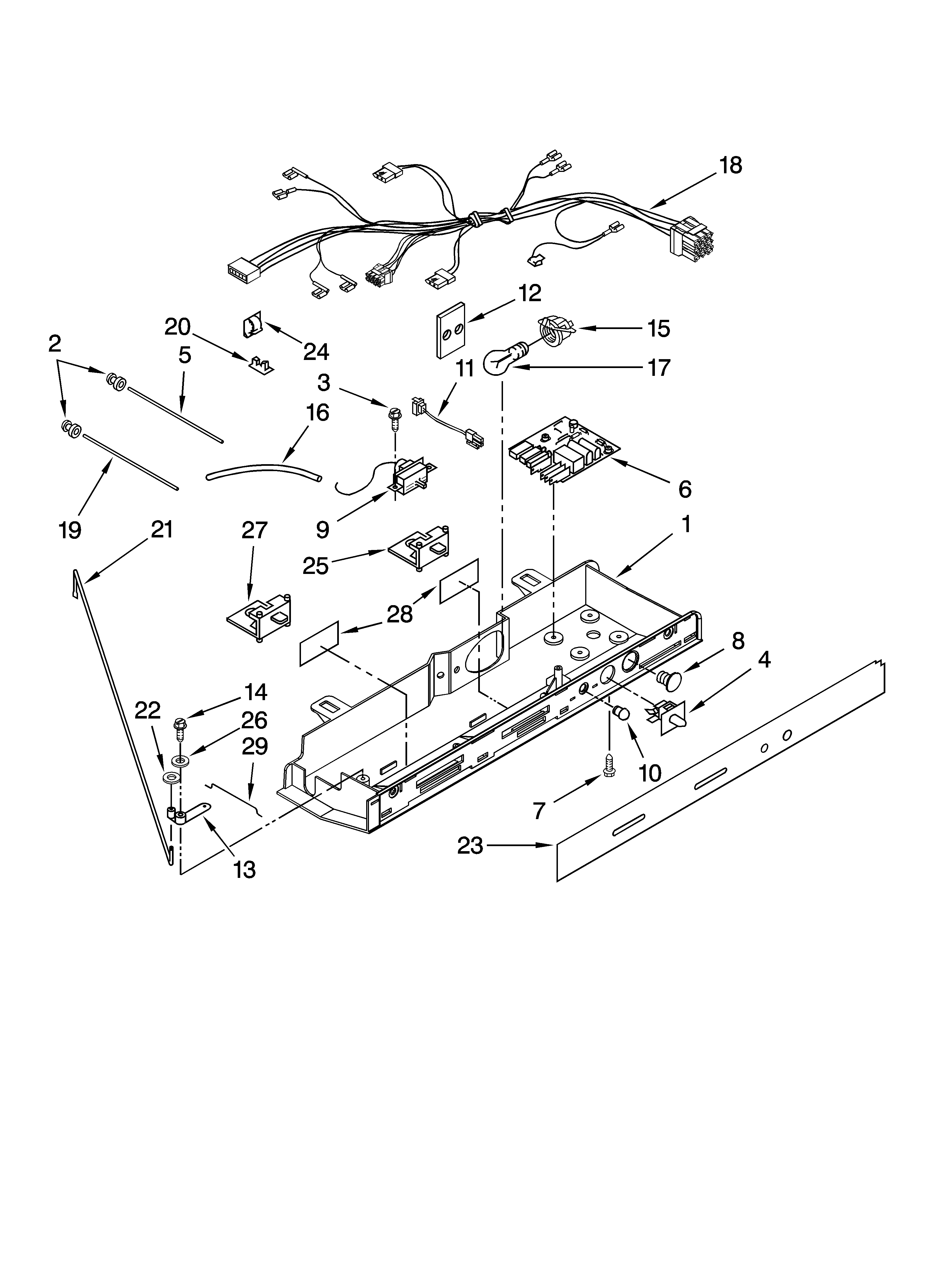 Kenmore 10656736604 control parts diagram