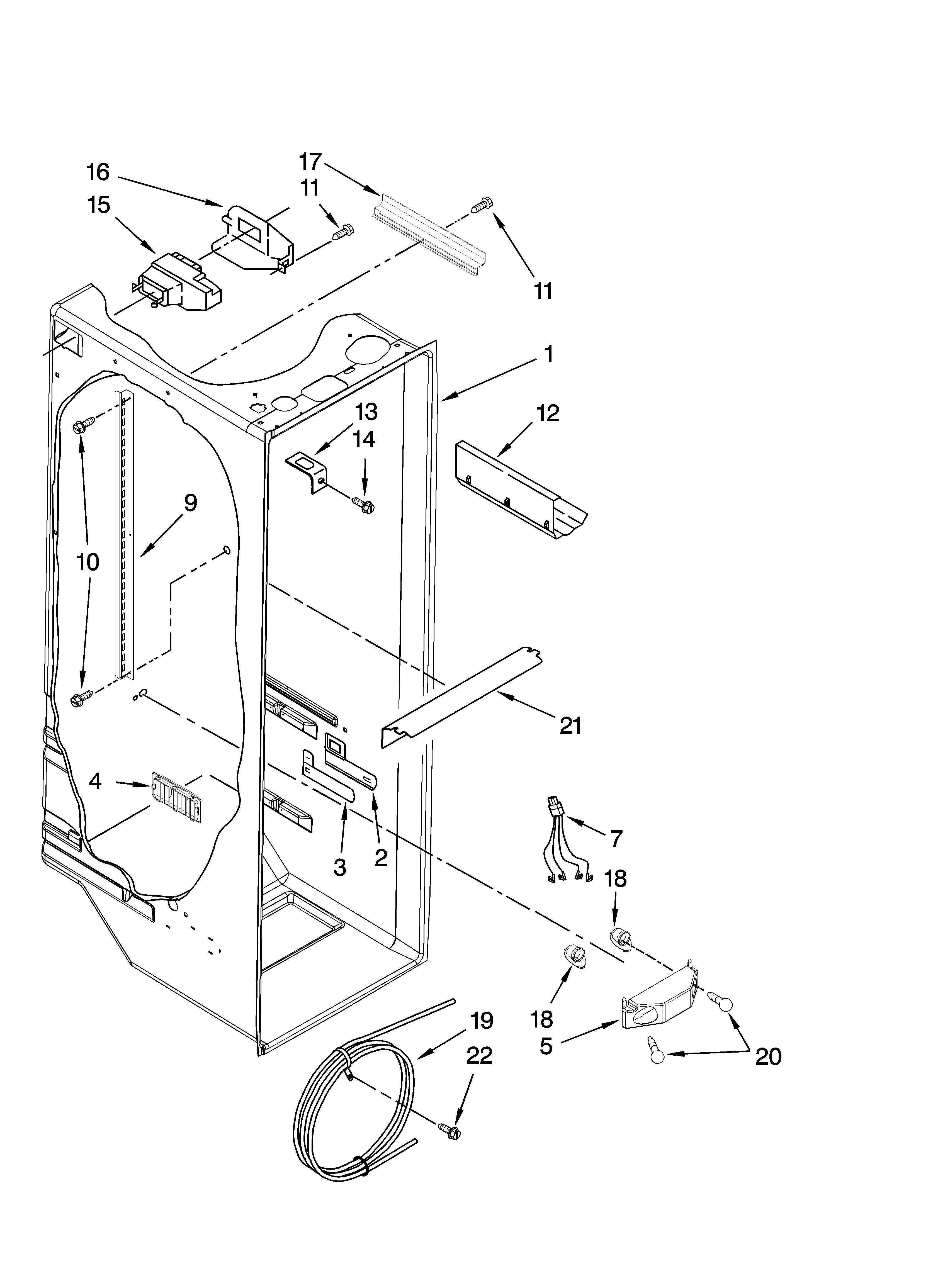 Kenmore 10656872602 refrigerator liner parts diagram