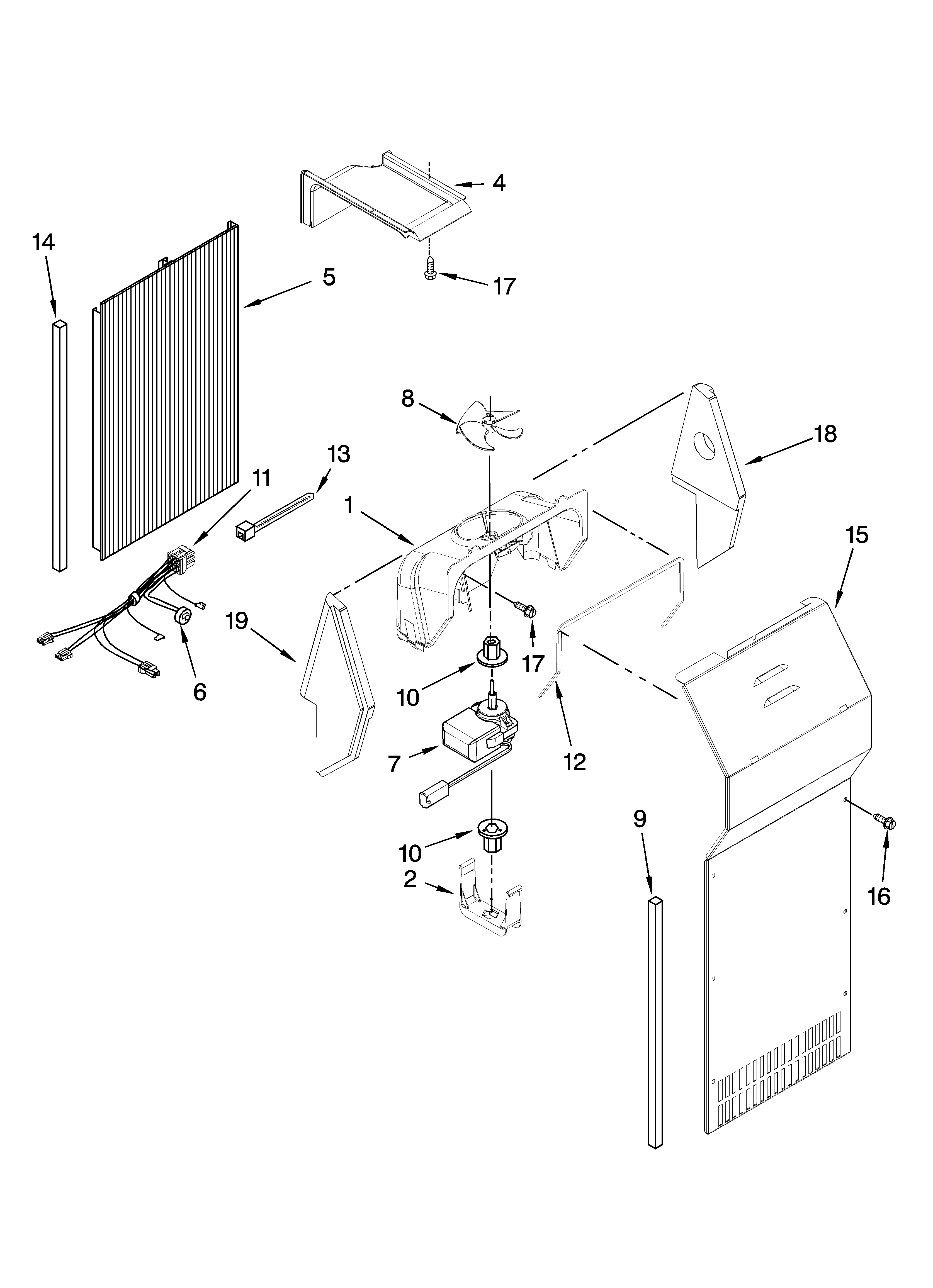 Kenmore 10656872602 air flow parts diagram