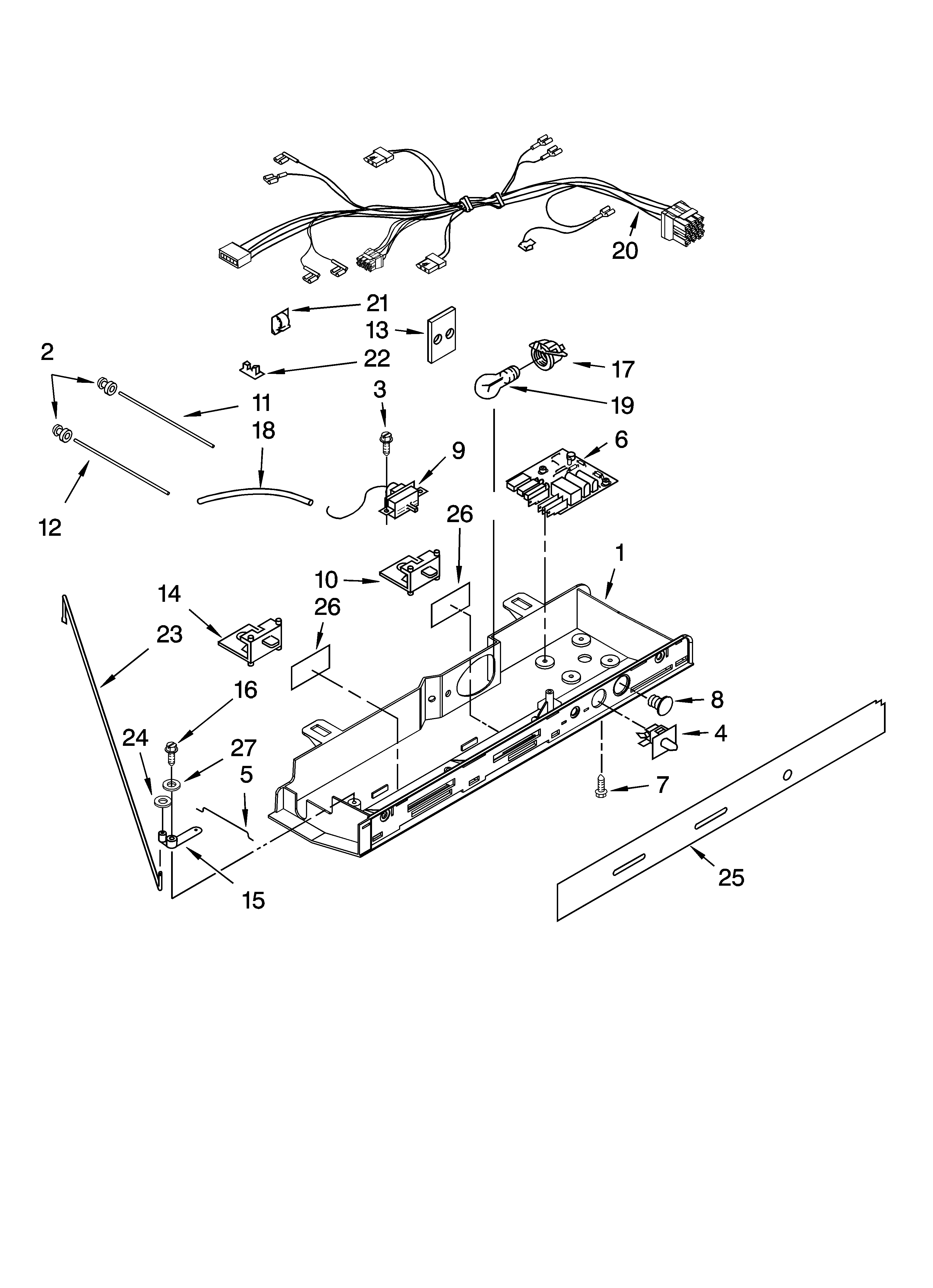 Kenmore 10656872602 control parts diagram