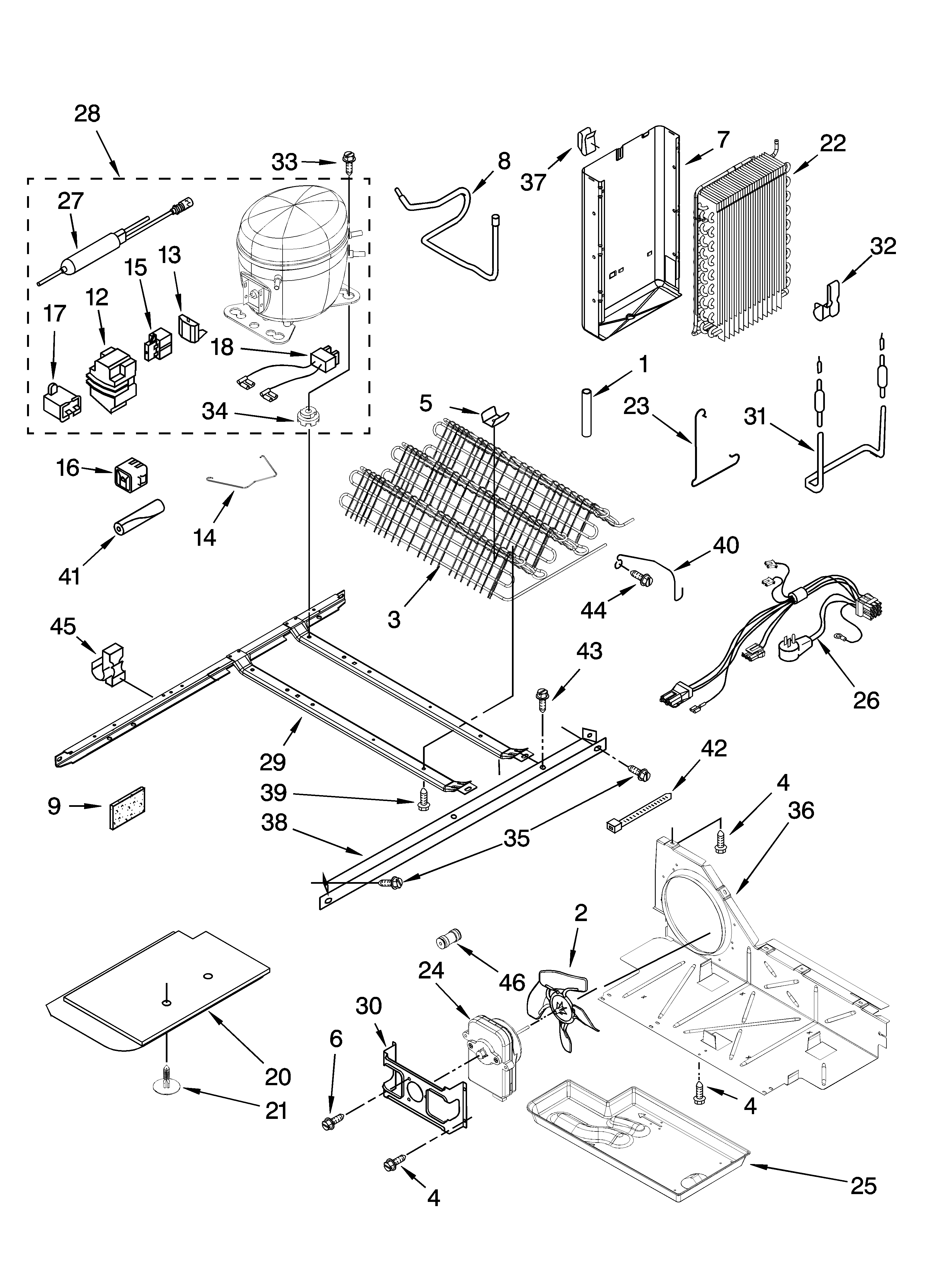 Kenmore 10656992603 unit parts diagram