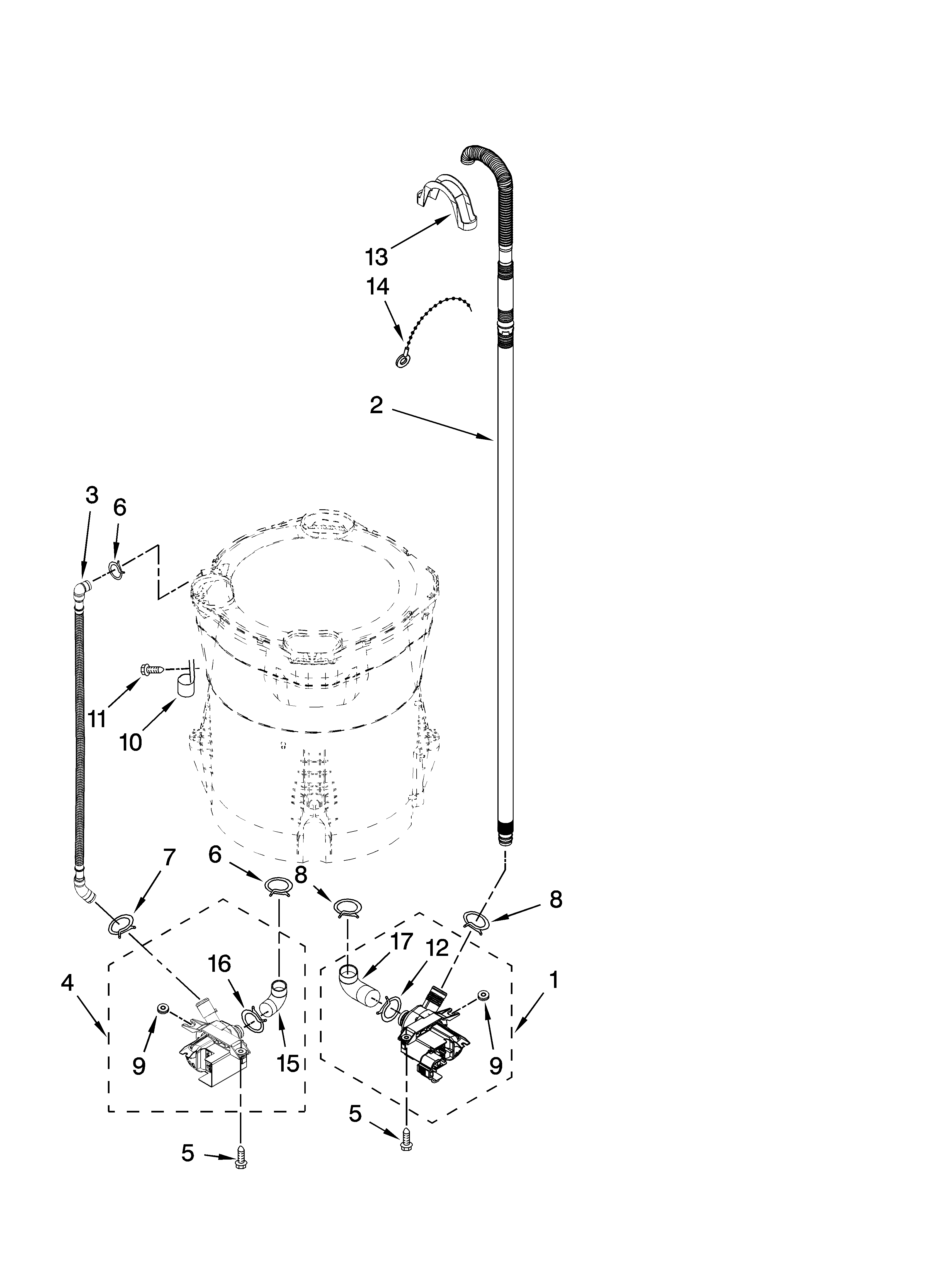 Kenmore Elite 11028032700 pump parts, optional parts (not included) diagram