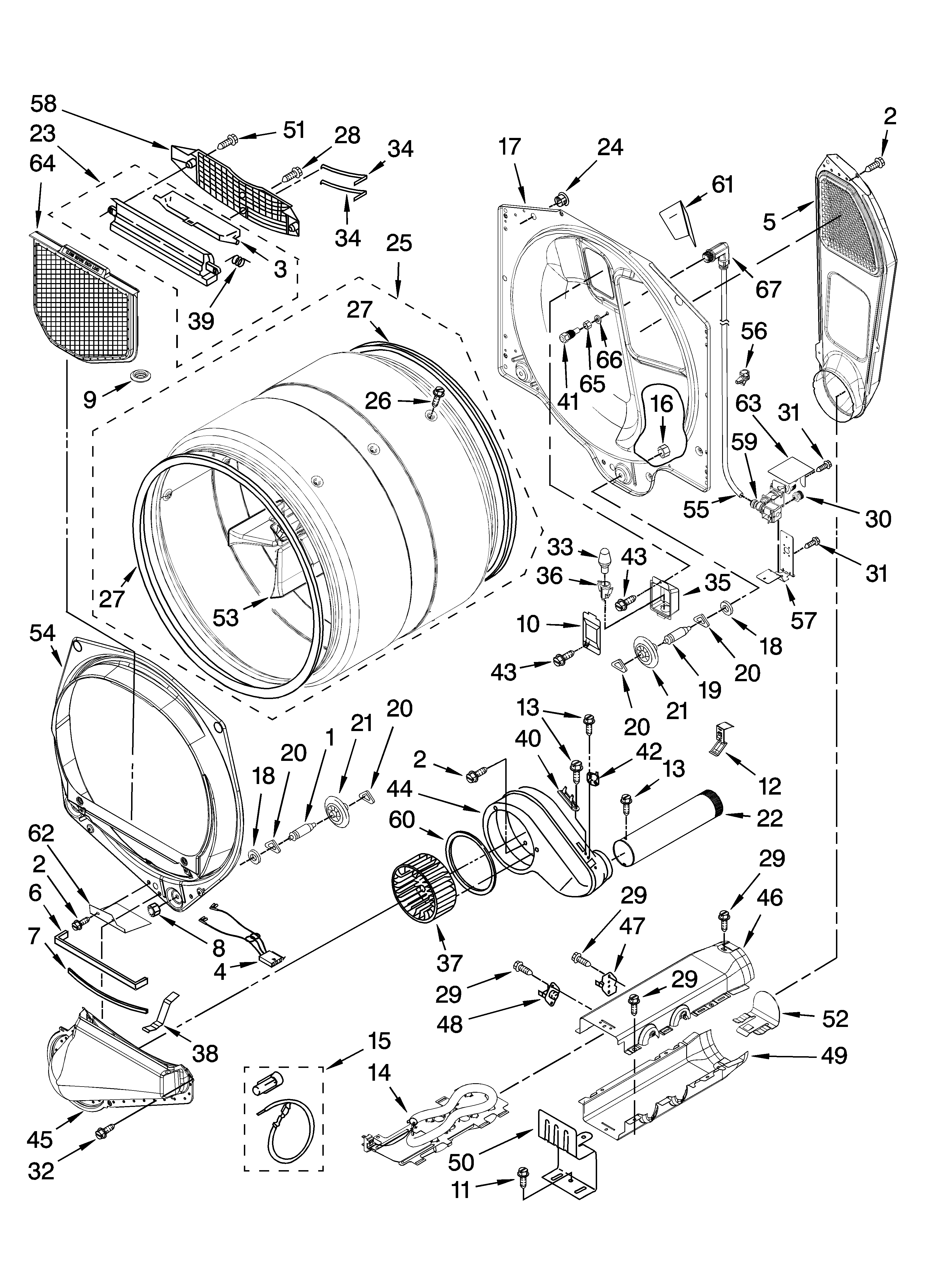 Kenmore Elite 11087729700 bulkhead parts diagram