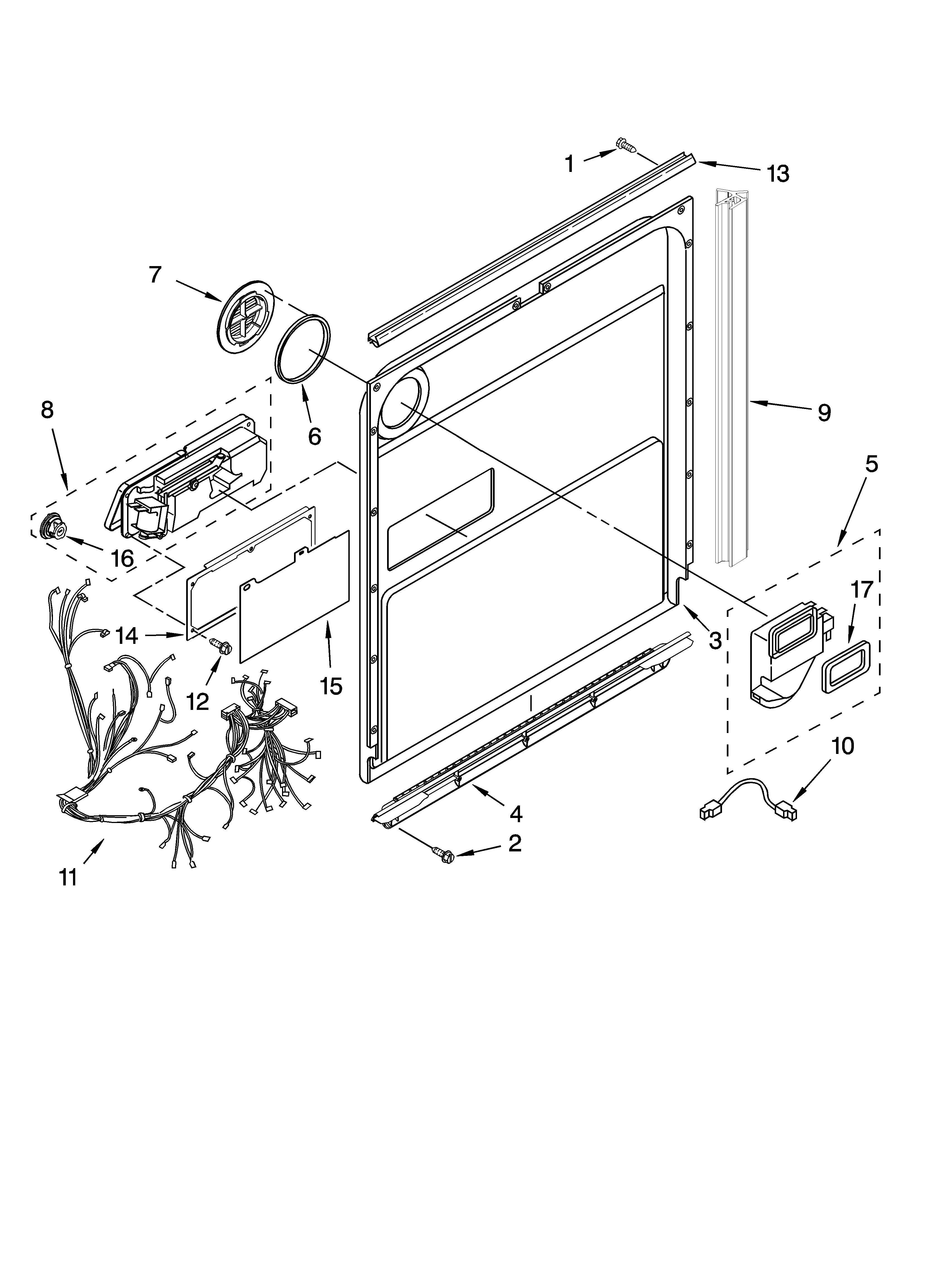 Kenmore Elite 66513119K700 door and latch parts diagram