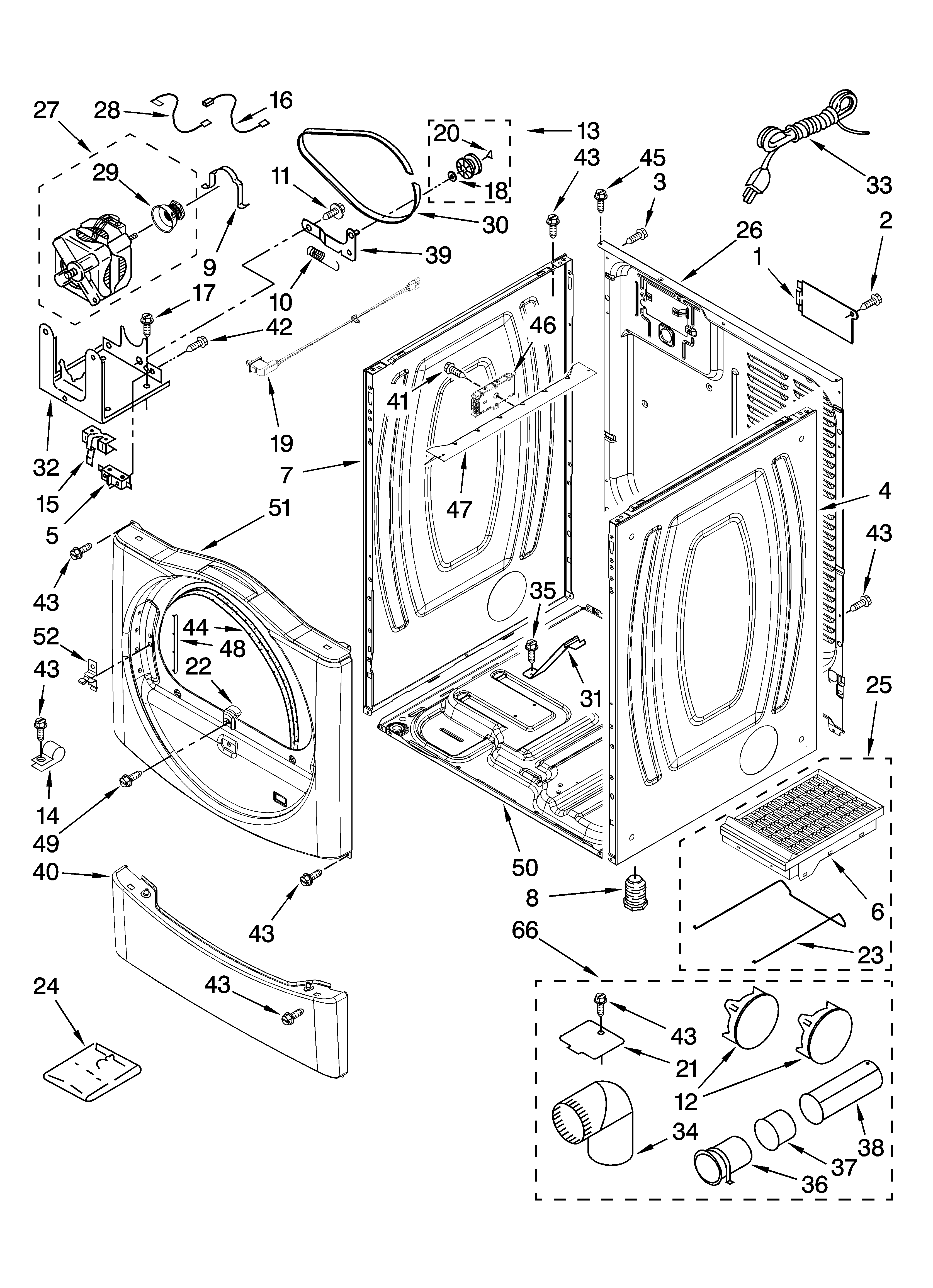 Kenmore 11097562602 cabinet parts diagram
