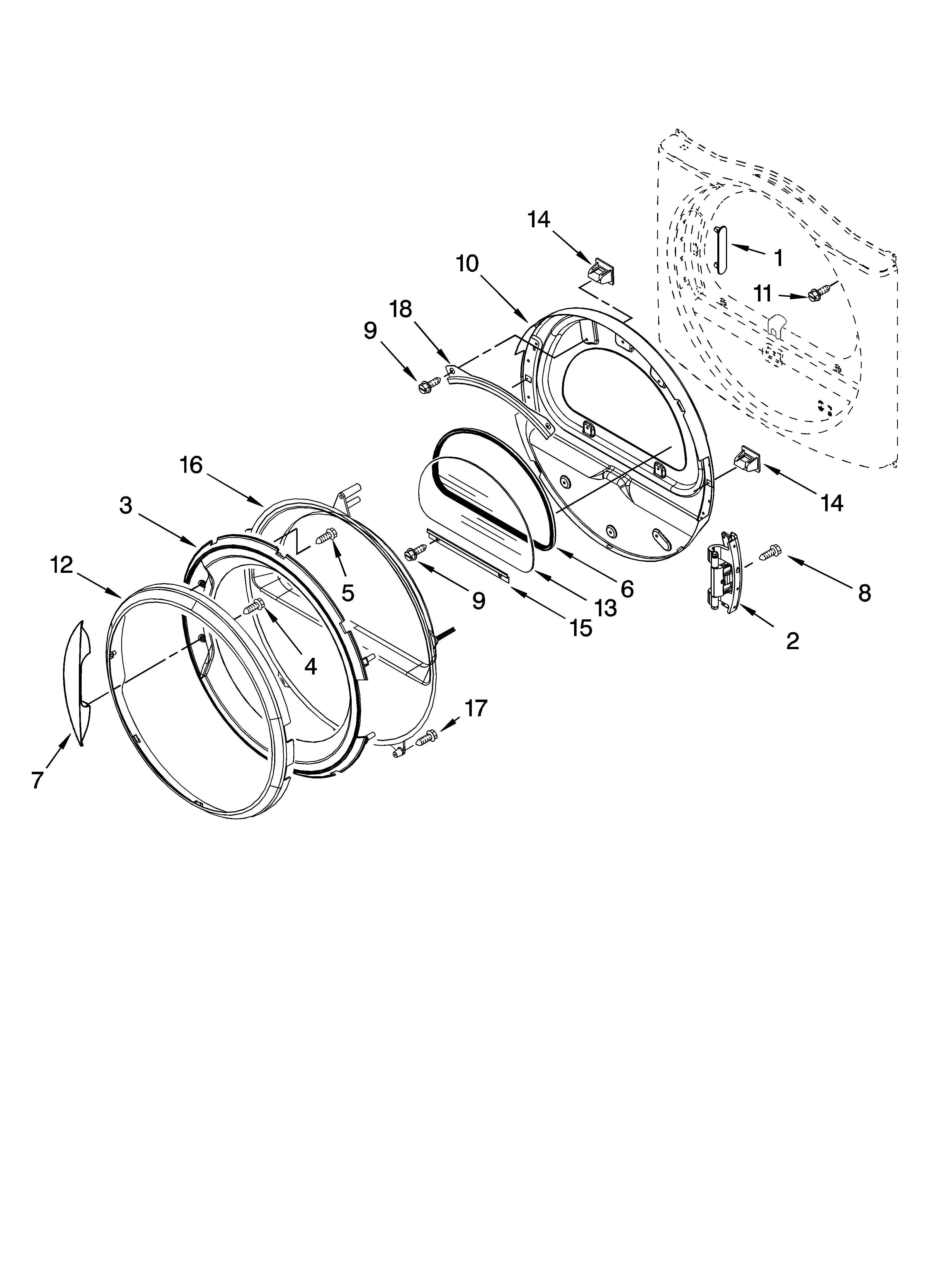 Kenmore 11097562602 door parts, optional parts (not included) diagram