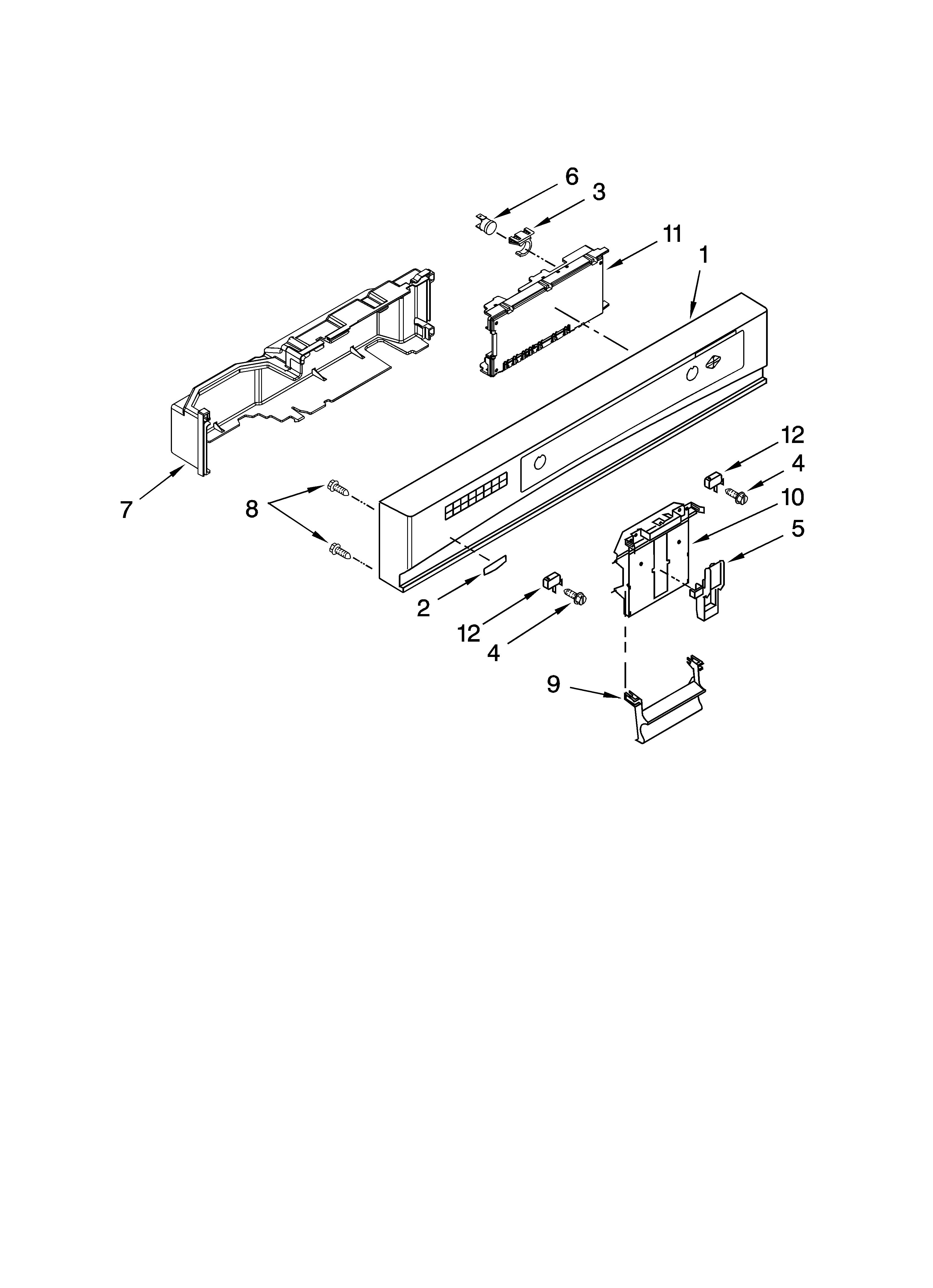 Kenmore Elite 66513752K603 control panel parts diagram