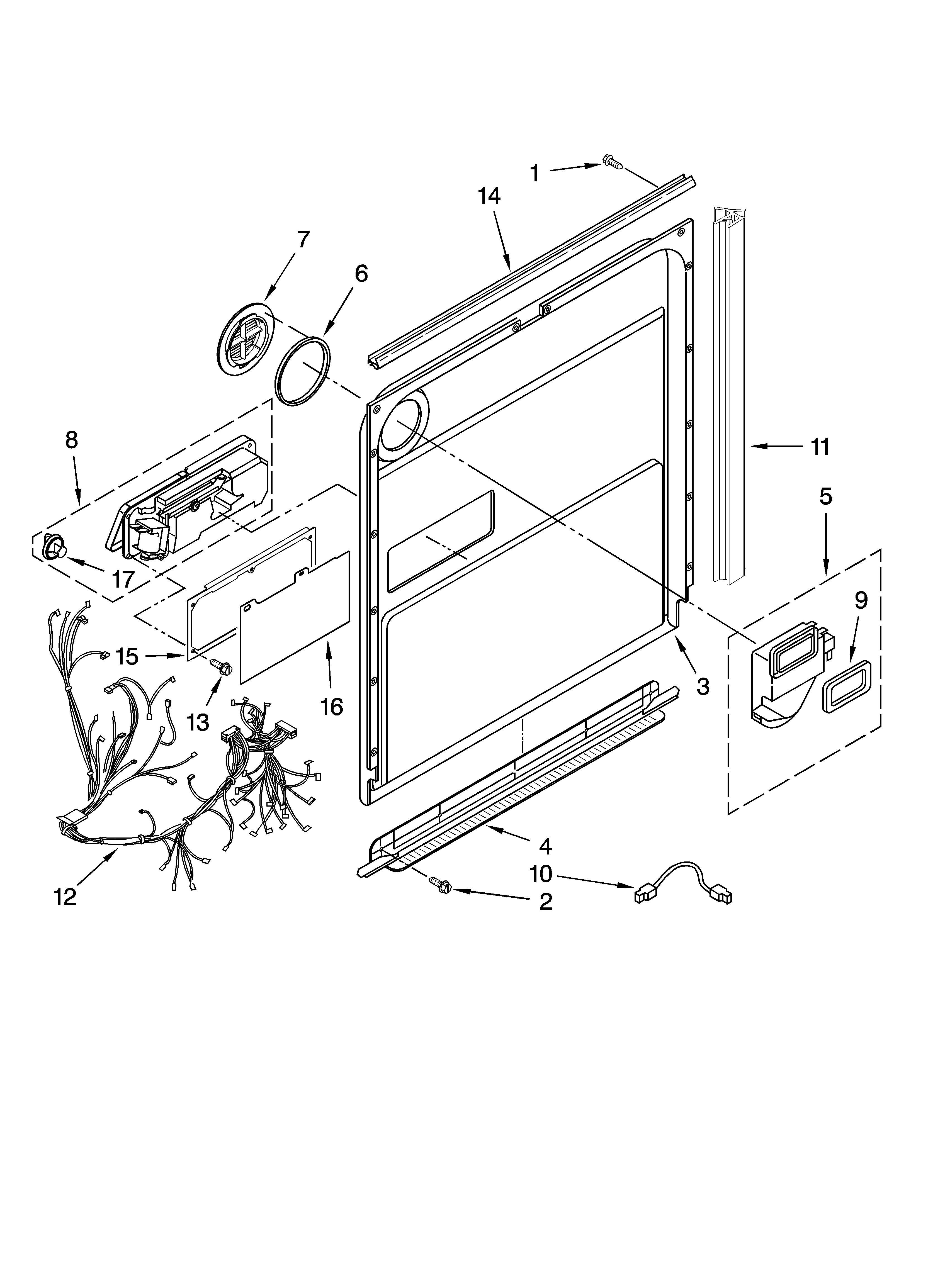 Kenmore Elite 66513752K603 door and latch parts diagram