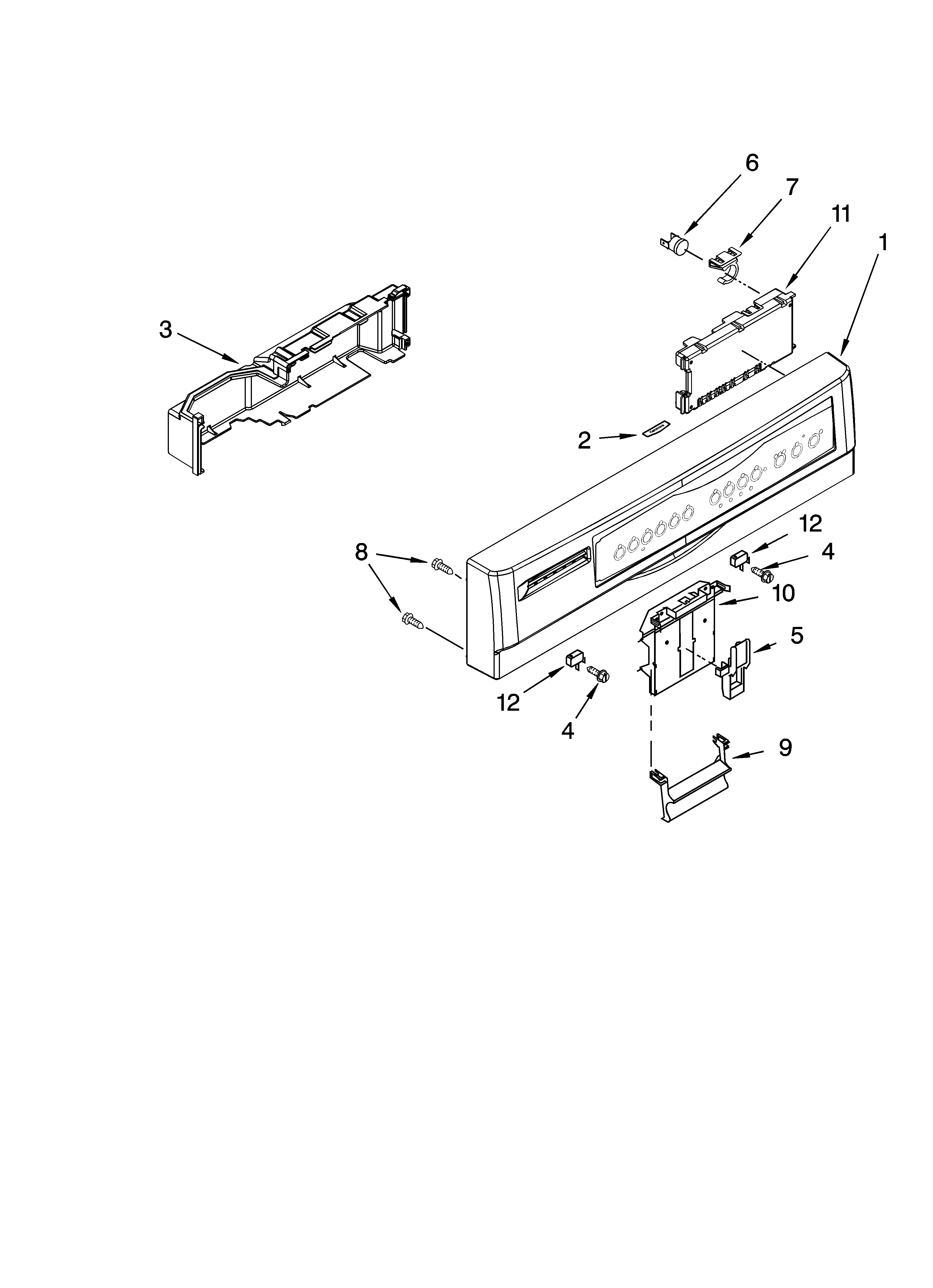 Kenmore Elite 66513863K603 control panel parts diagram