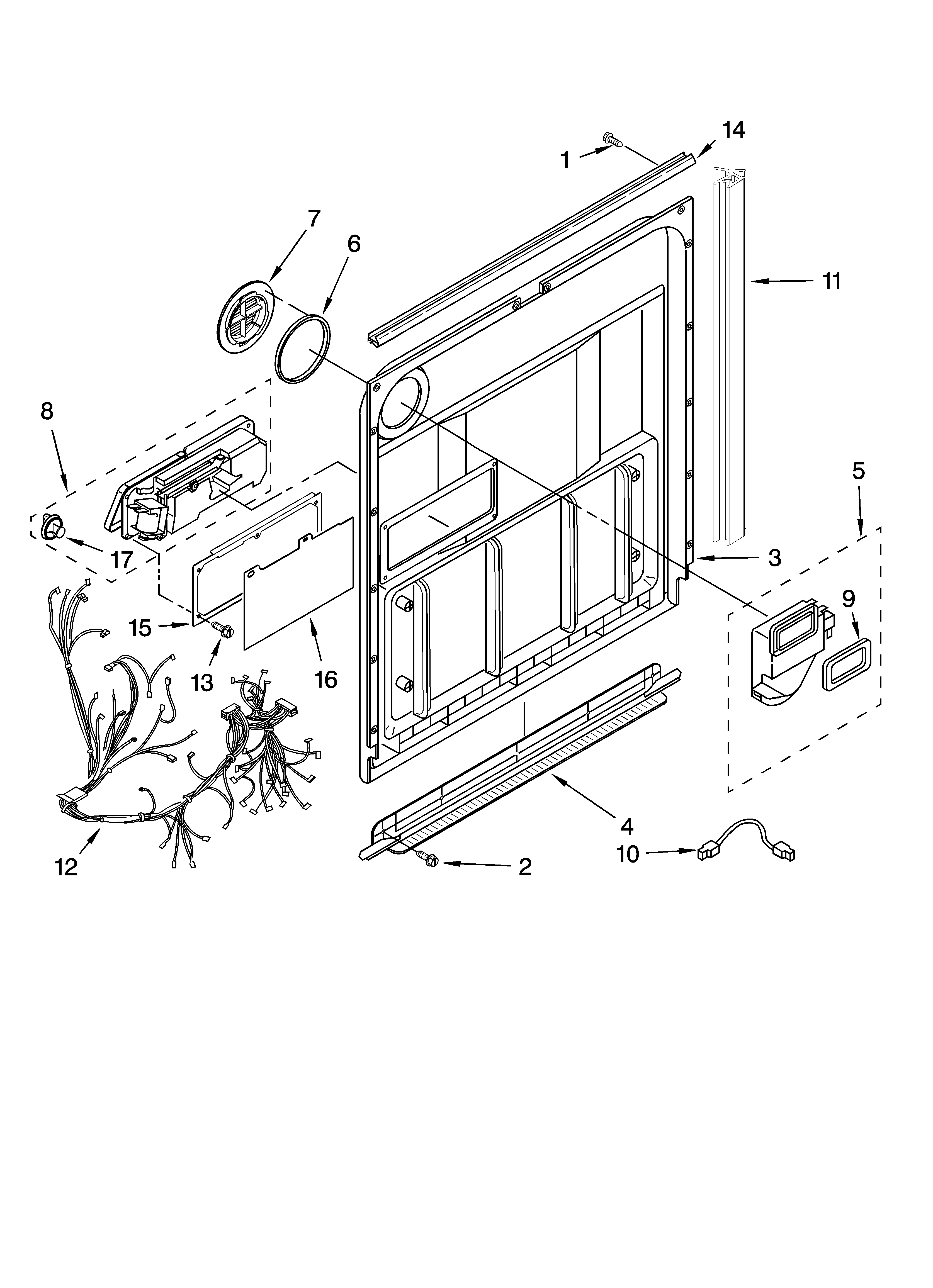 Kenmore Elite 66576965K603 door and latch parts diagram