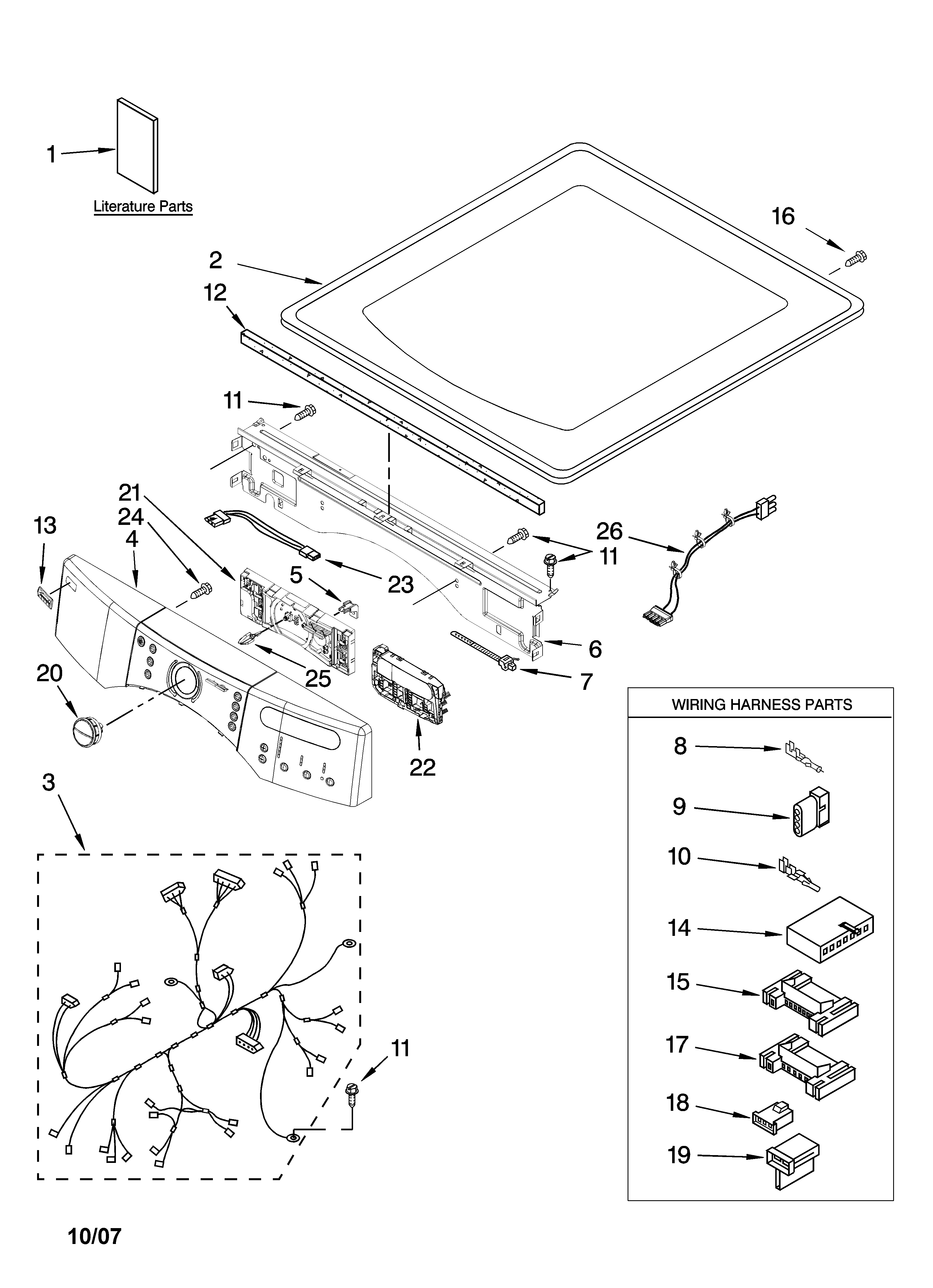 Kenmore Elite 11096742700 top and console parts diagram