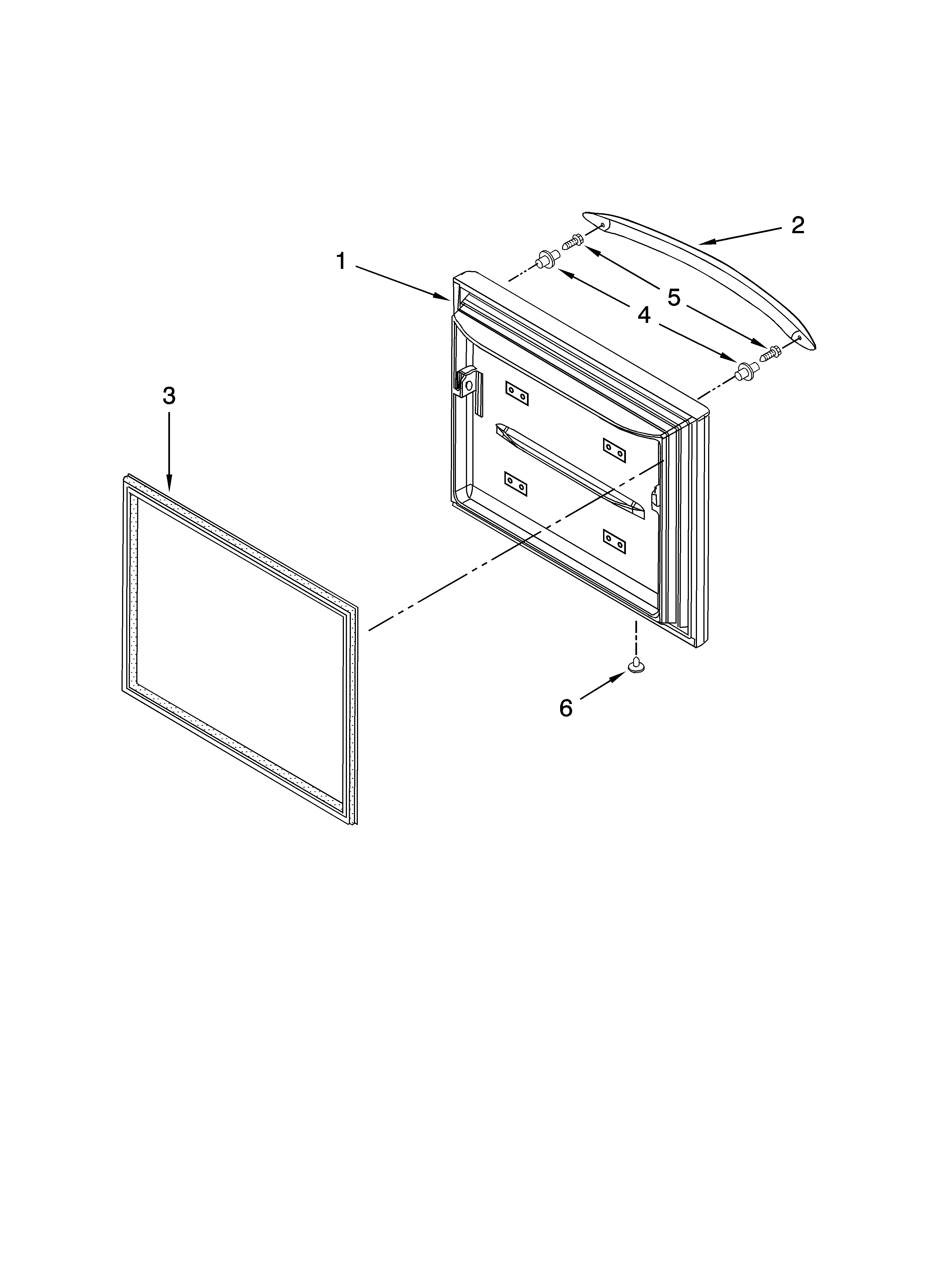 Kenmore Elite 59676254701 freezer door parts diagram