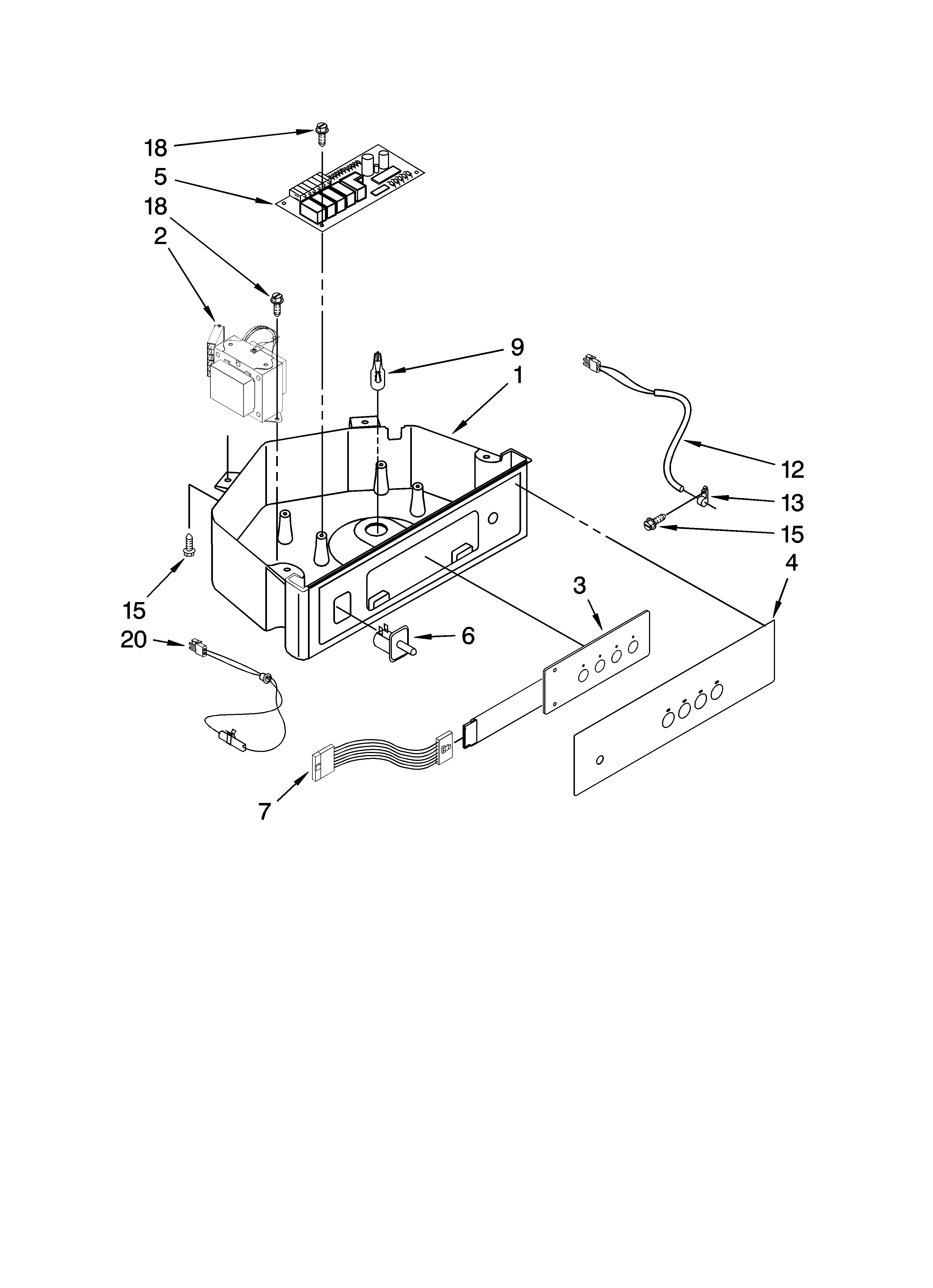 Kenmore 10689583701 control panel parts diagram