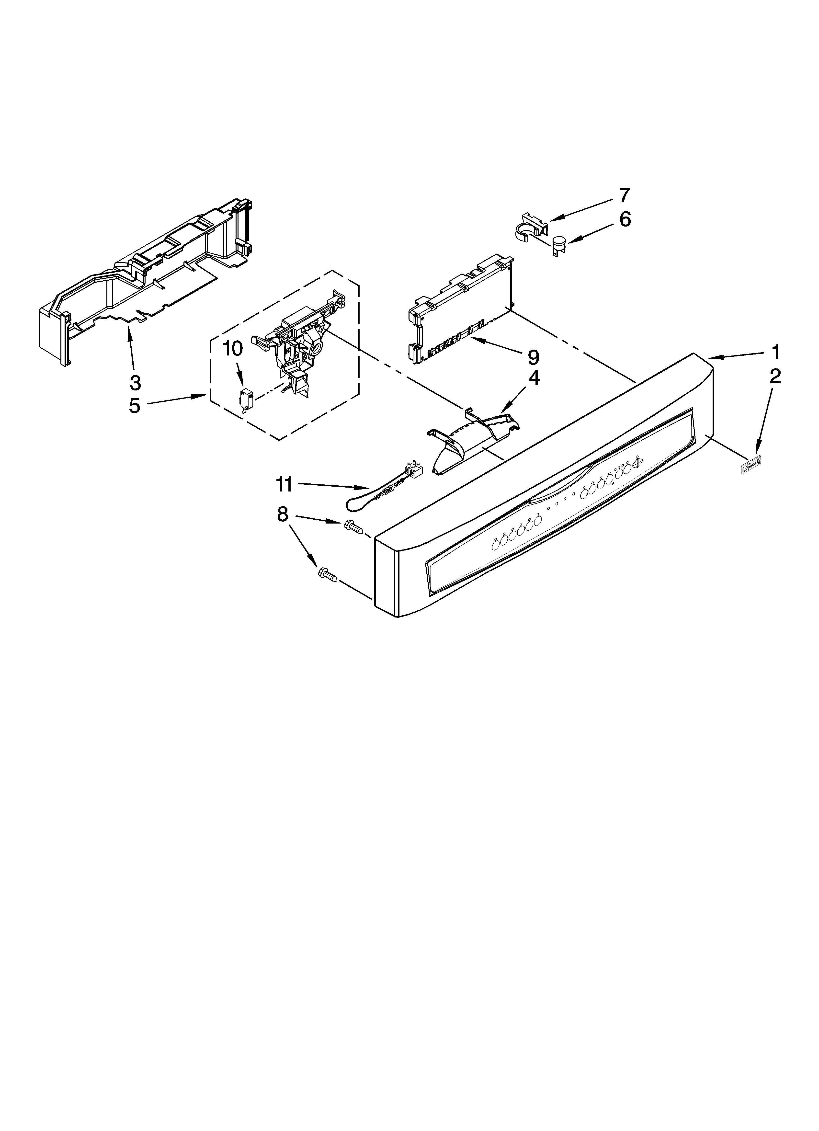 Kenmore Elite 66513124K700 control panel parts diagram