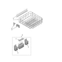 Kenmore Elite 66513124K700 lower rack parts, optional parts (not included) diagram