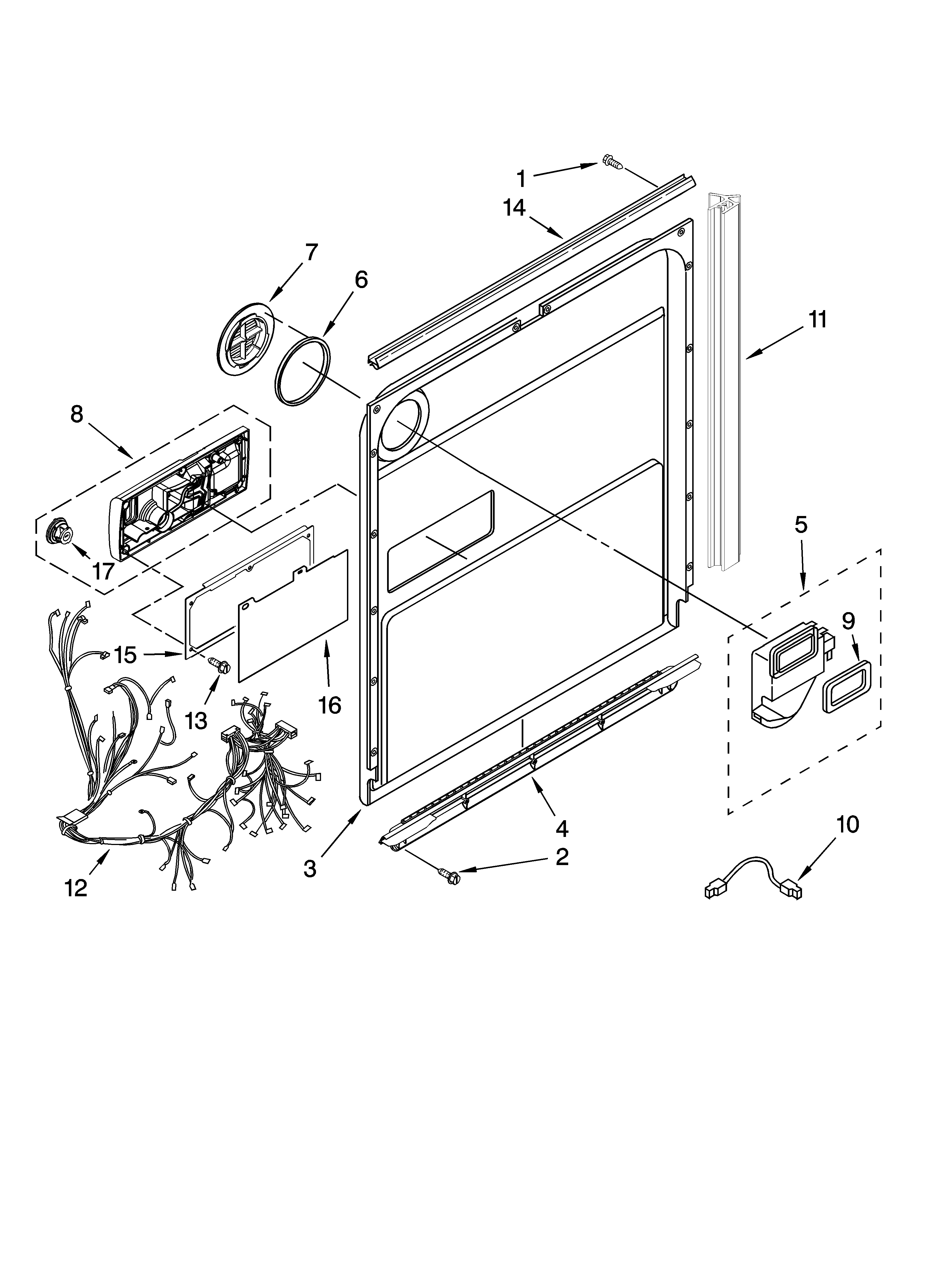 Kenmore Elite 66513122K701 door and latch parts diagram