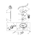 Kenmore Elite 66513423K701 pump, washarm and motor parts diagram