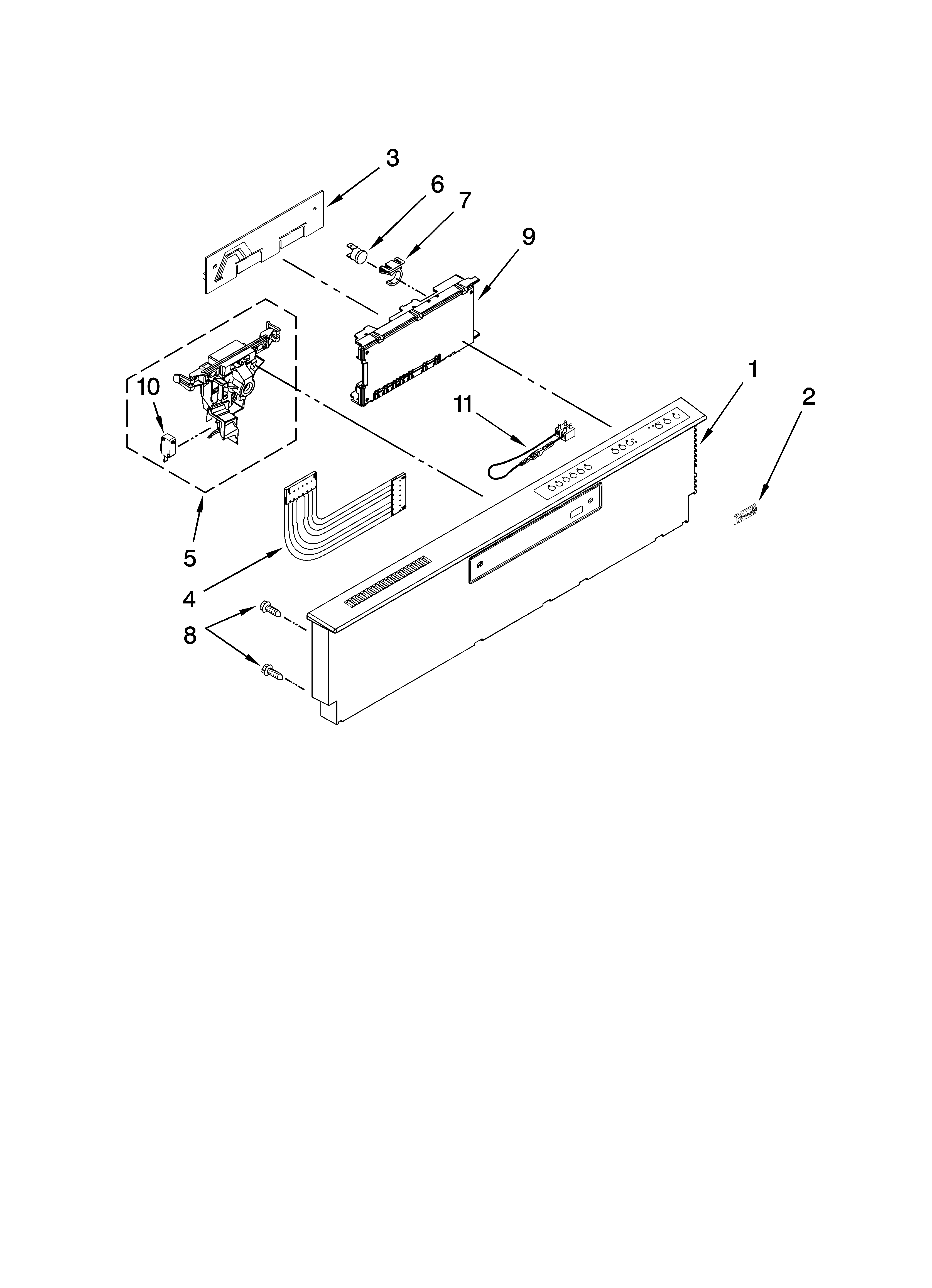 Kenmore Elite 66513133K700 control panel parts diagram