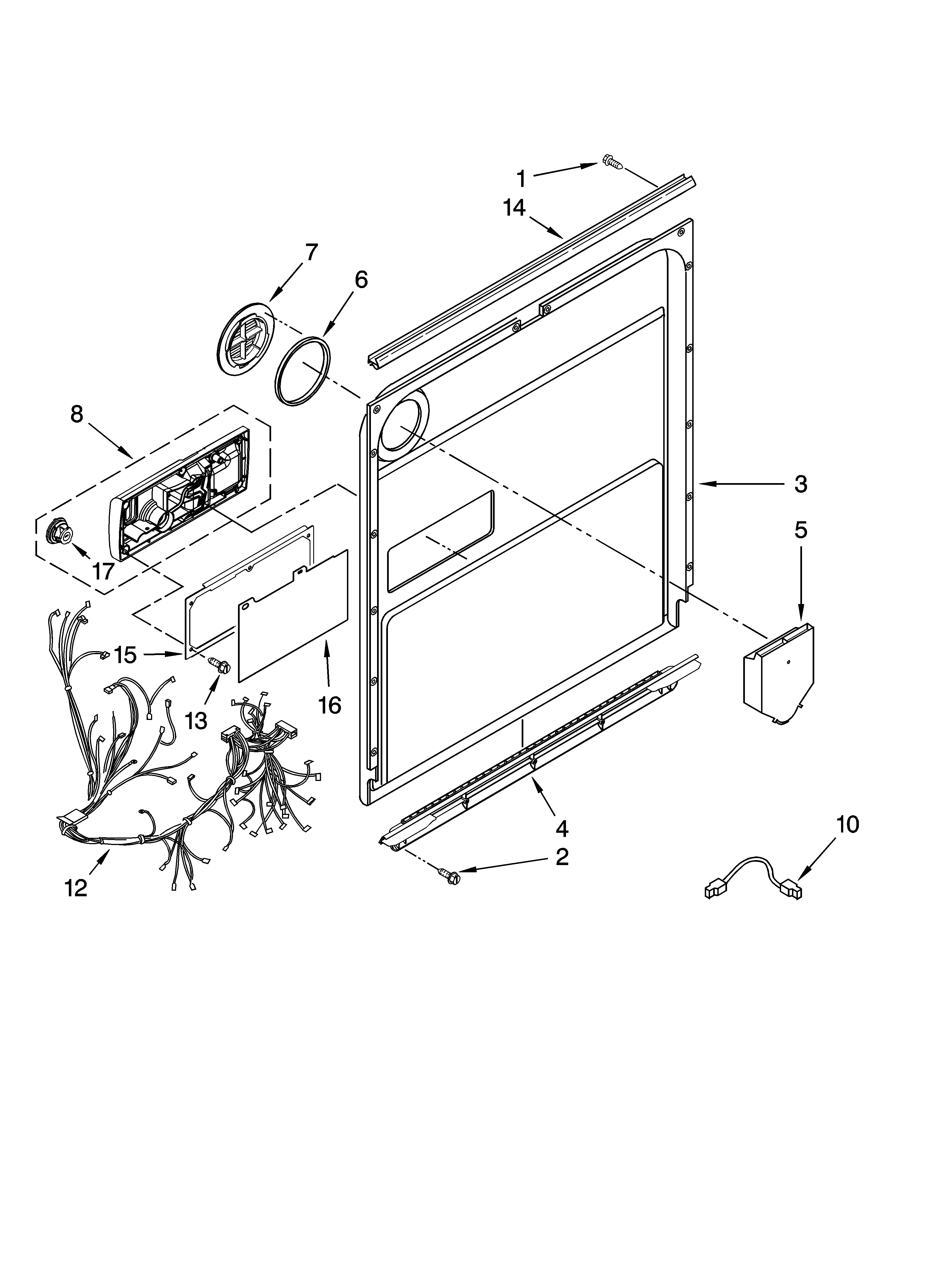Kenmore Elite 66513159K700 door and latch parts diagram