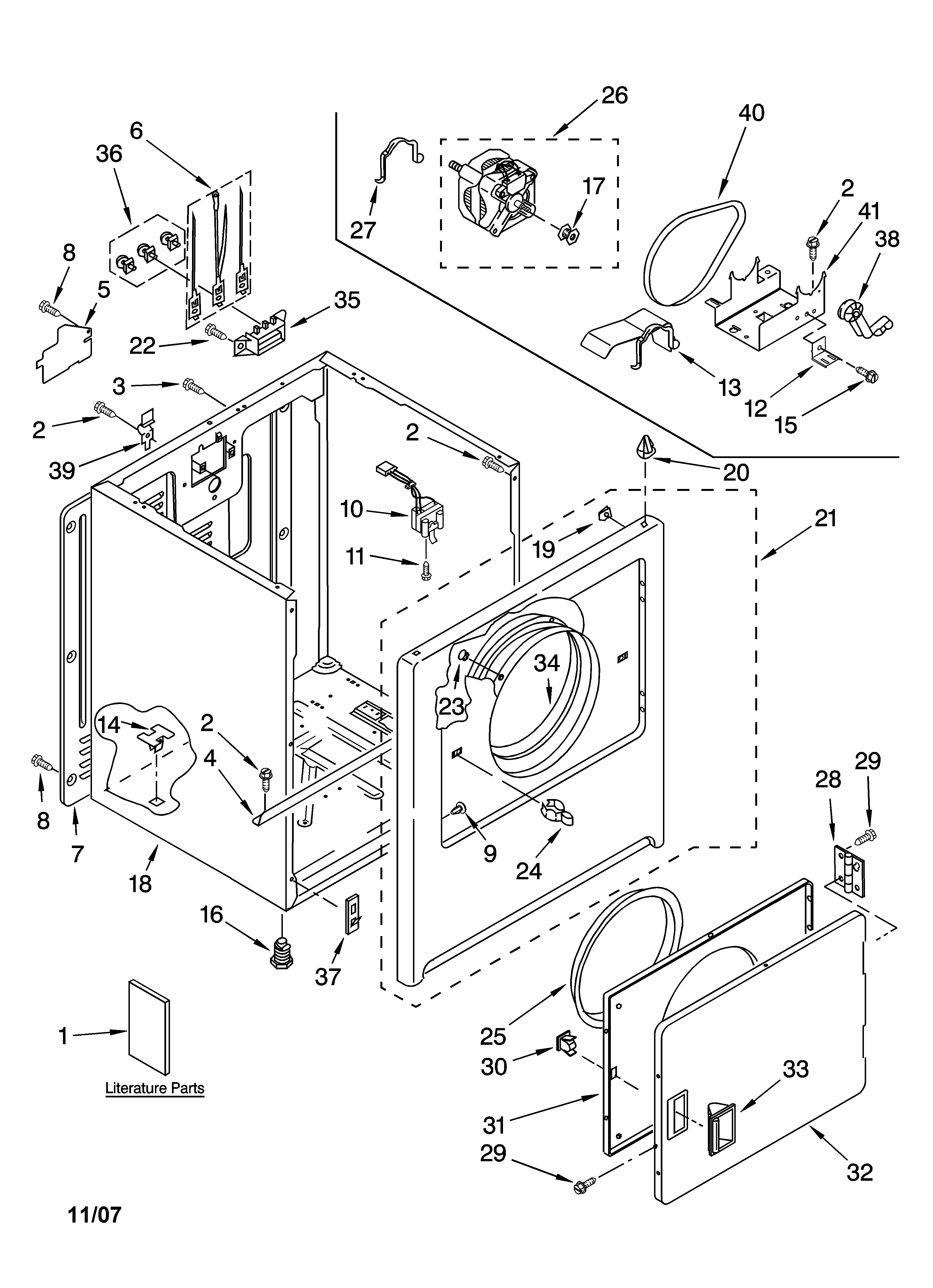 Kenmore 11068402700 cabinet parts diagram