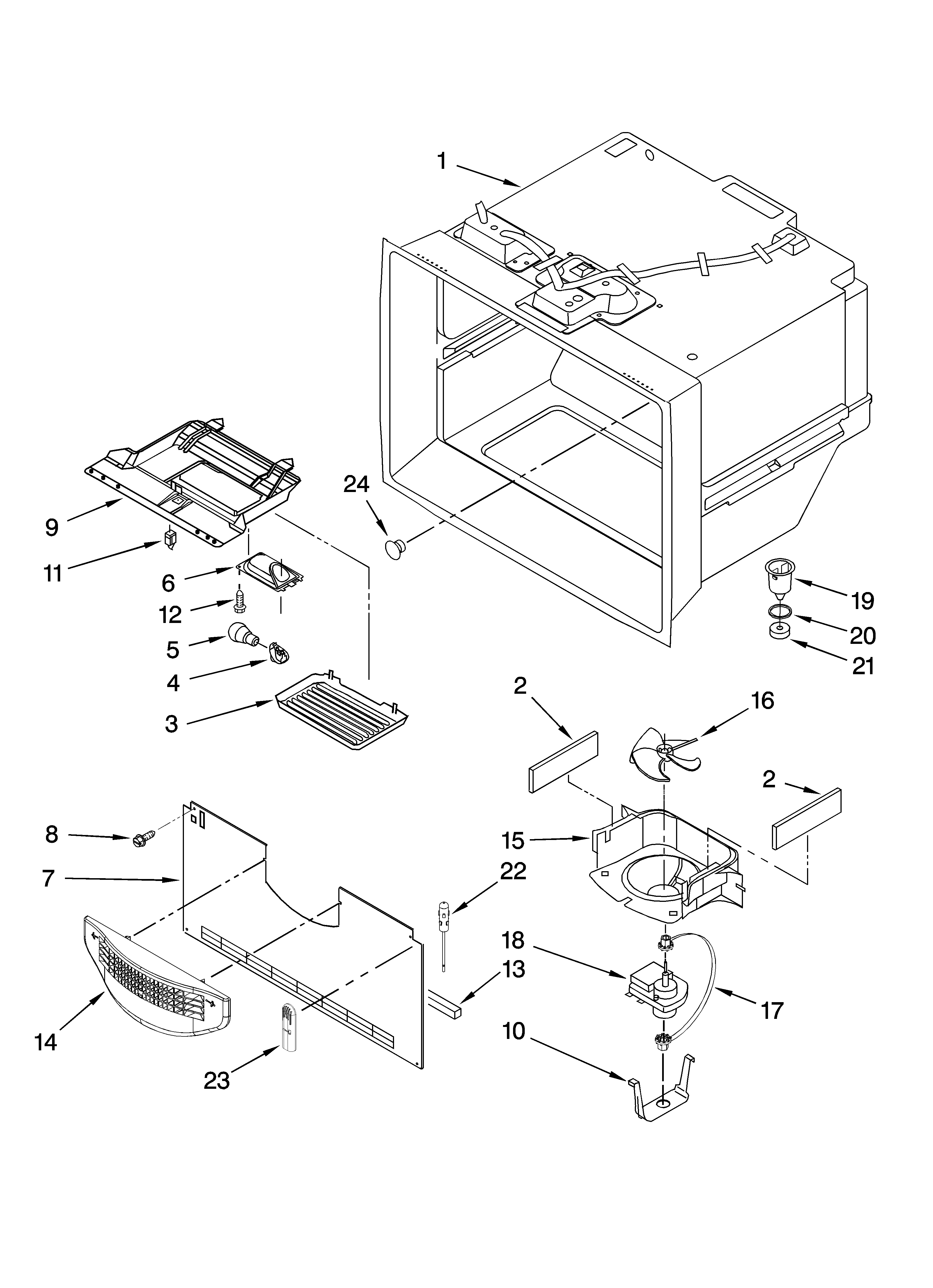 Kenmore 59665269701 freezer liner parts diagram