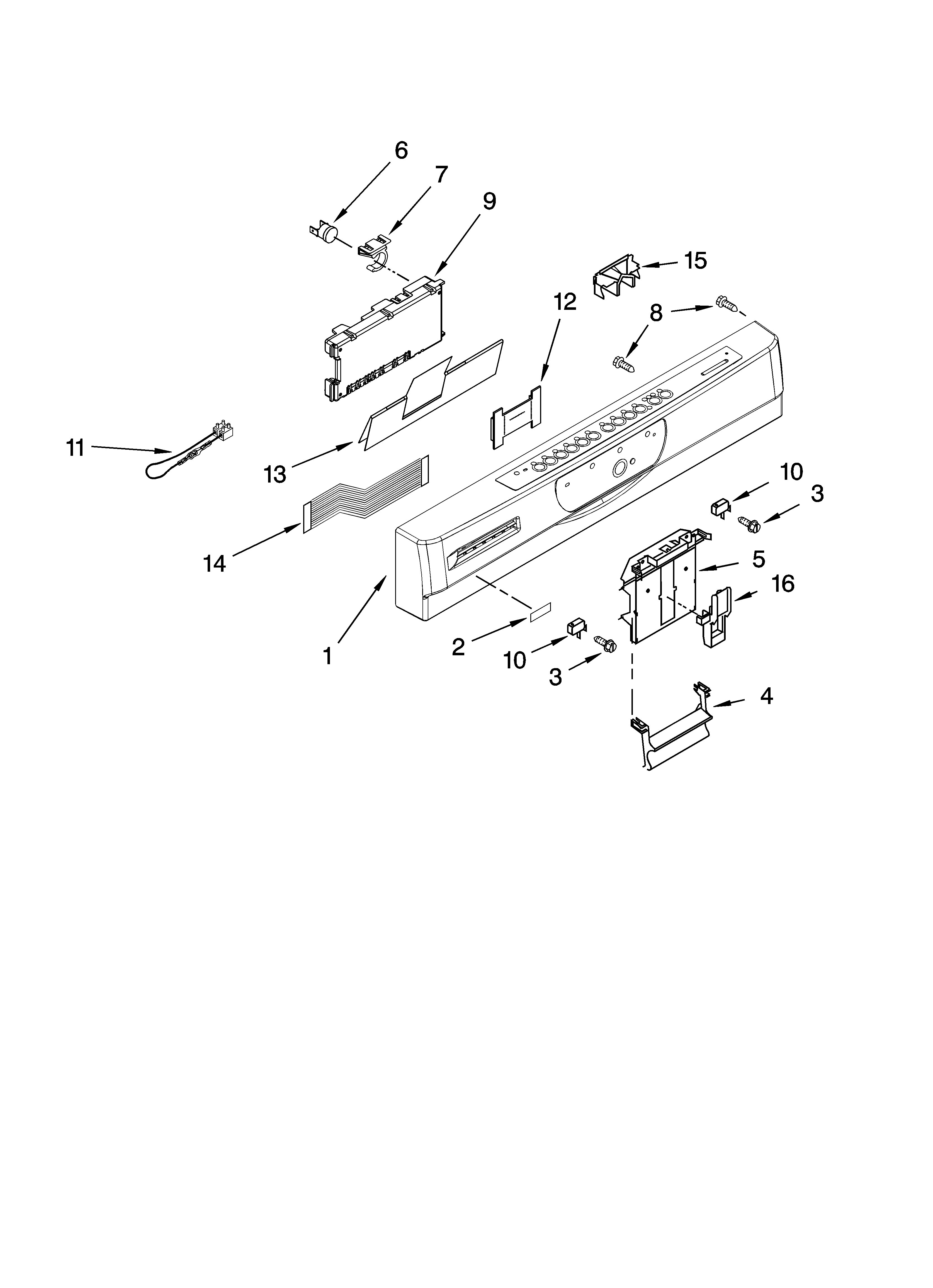 Kenmore Elite 66577969K700 control panel parts diagram