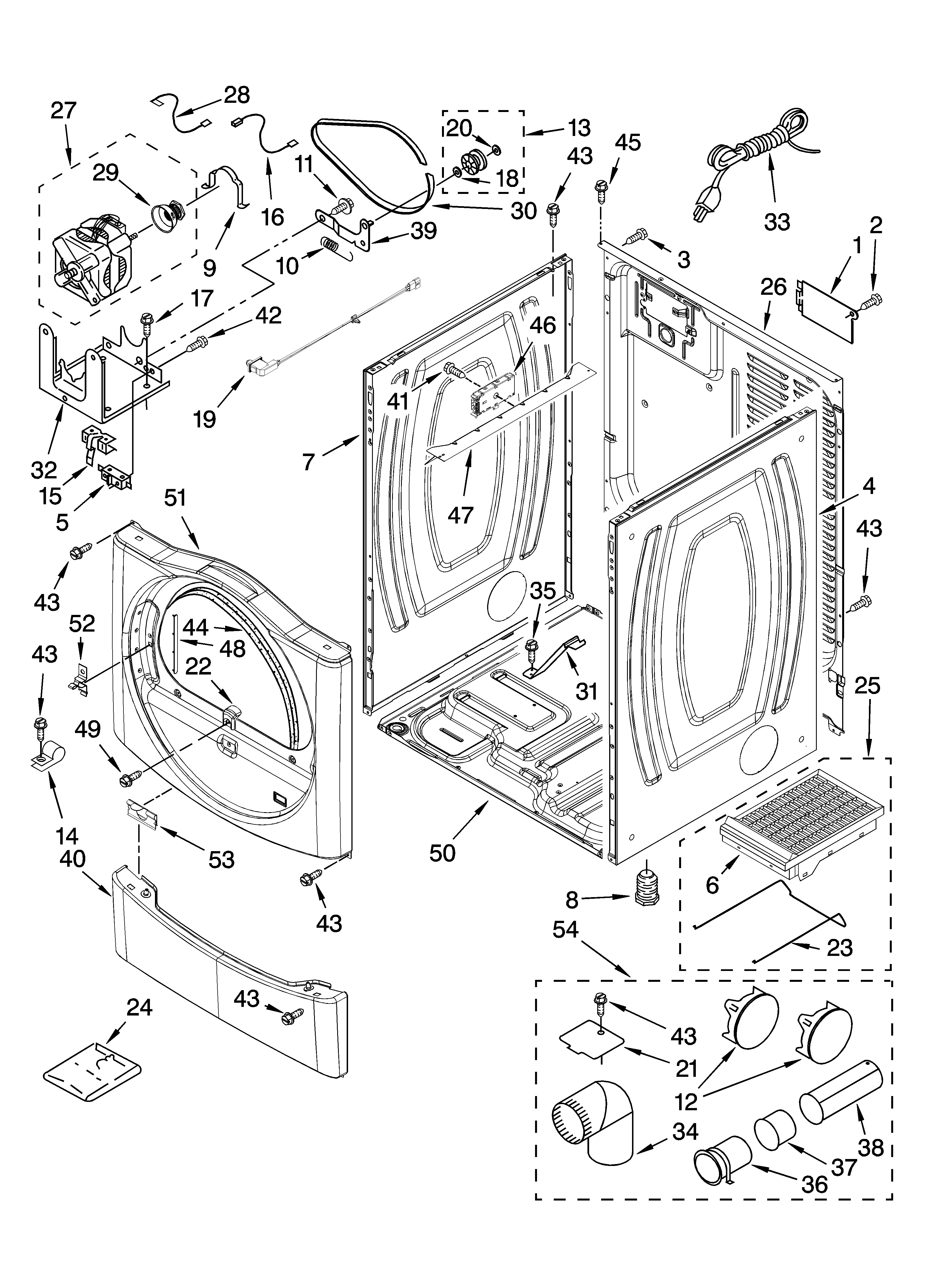 Kenmore 11097567701 cabinet parts diagram