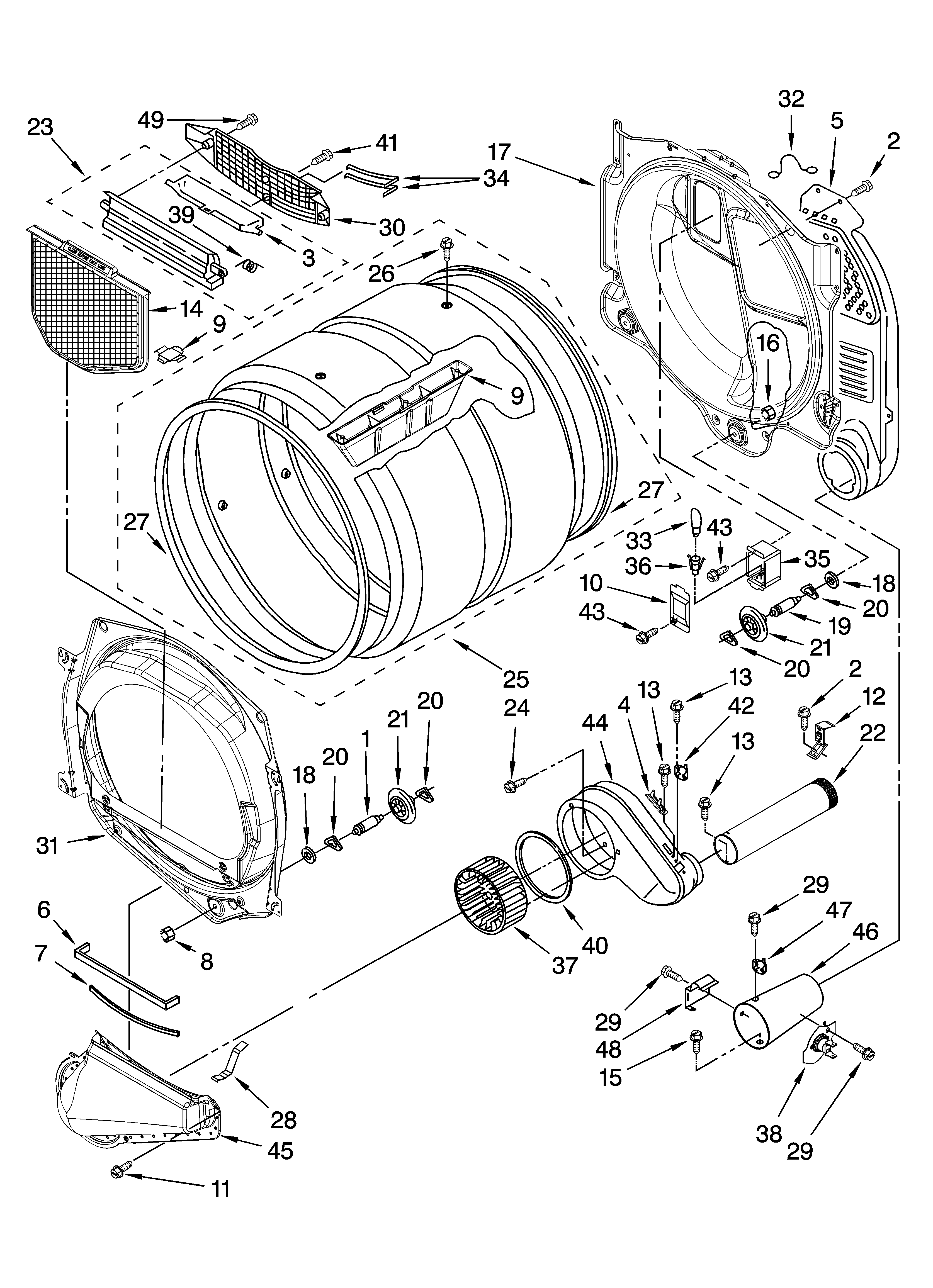 Kenmore 11097567701 bulkhead parts diagram