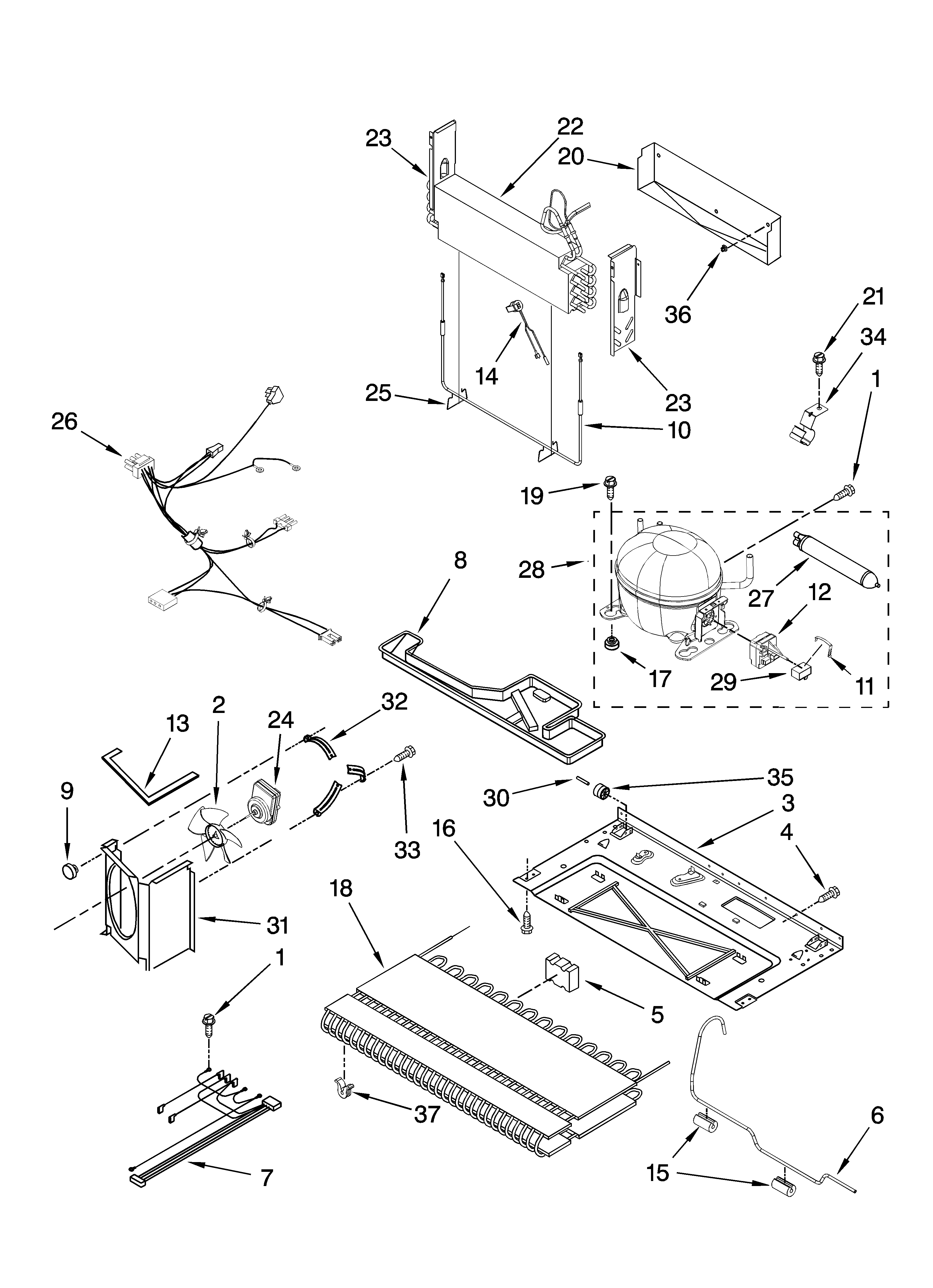Kenmore 59675962701 unit parts diagram